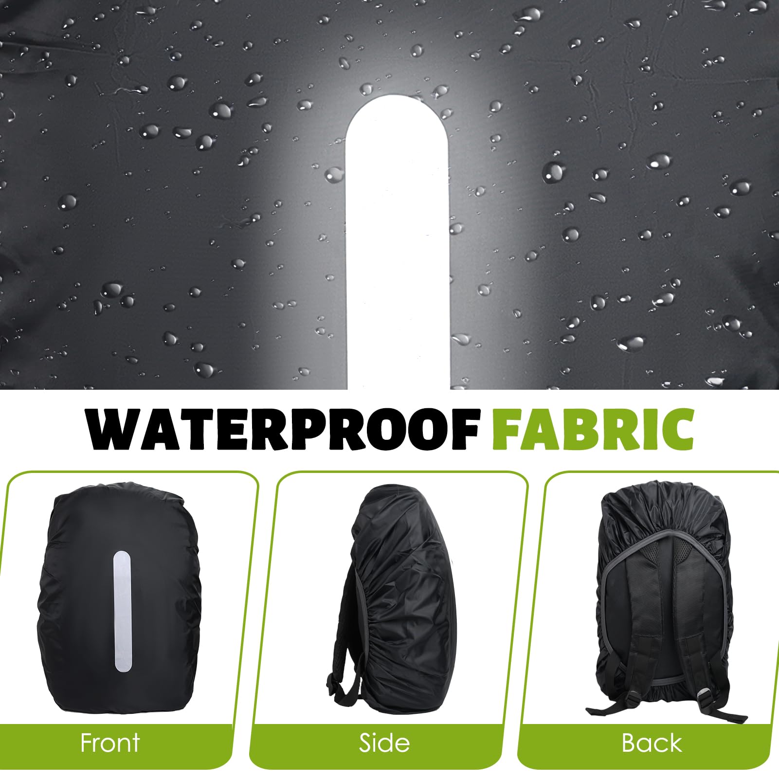 Lot De 2 Housses De Pluie Sac à Dos 15-25 L – Bandes Réfléchissantes, Revêtement PU Imperméable, Protection Robuste Pour École Et Randonnée