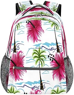 Mochilas de viagem para laptop para mulheres homens praia palmeira moda verão mochilas escolares mochilas para livros, mochilas casuais para meninos meninas trabalho viagens caminhadas acampamento, Multicor, Medium