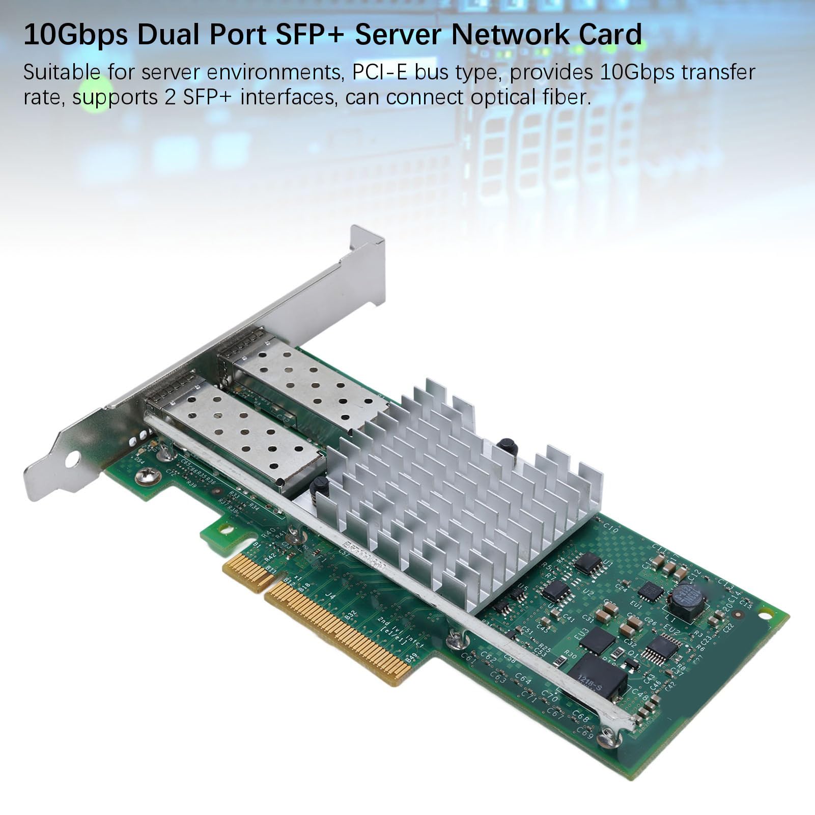 Bewinner Scheda di Rete Server SFP+ a Doppia Porta 10G Ad Alte Prestazioni Compatibilità PCIe X 8, Sistemi Operativi per Server 2003, per Vista