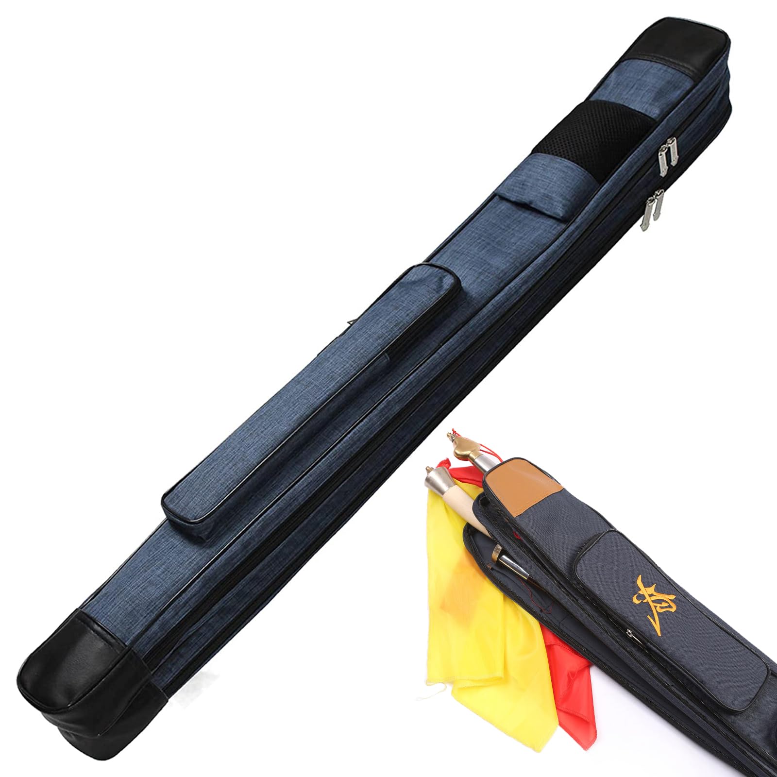 Miuxe Blue Sword Carrying Bag Katana Case Chinese Kung Fu Sword Bag Single And Double Layer Case Martial Arts Equipment Weapons Case Shoulder Bag