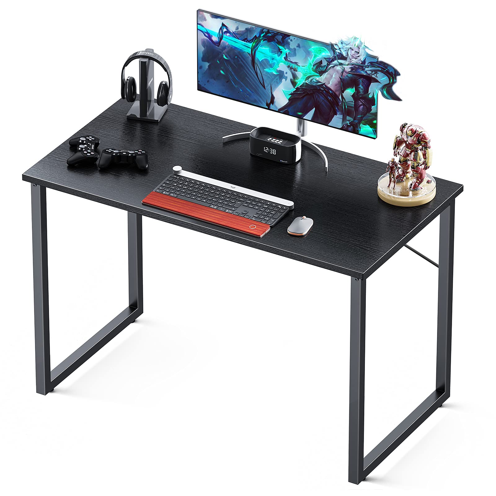 Coleshome Computer Small Student School Writing Desk 31 inch,Work Home Office Desk for Small Space, Study Kids Black Desk