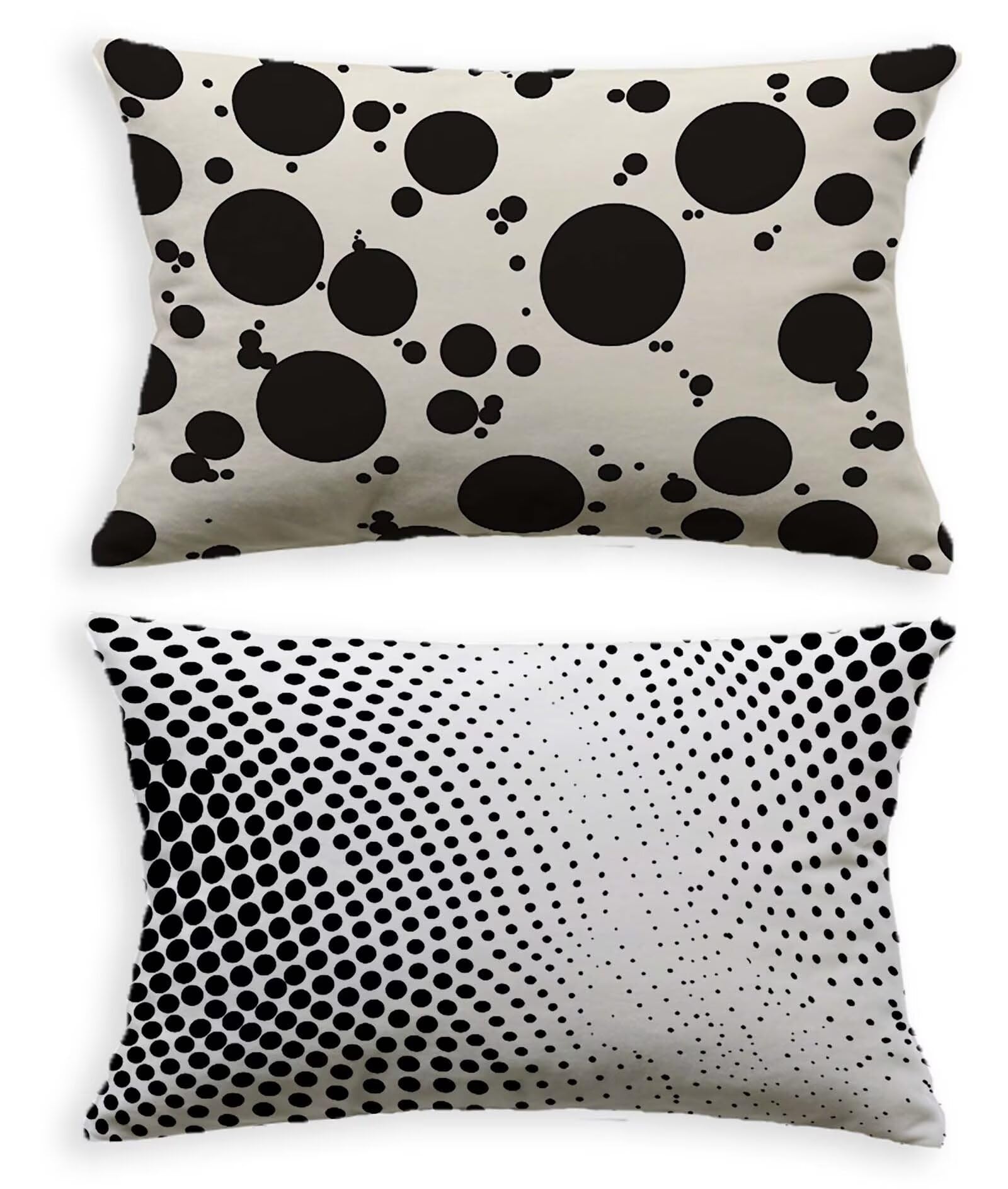 Housse de coussin 70x90 noir et blanc en velours nordique pour canapé