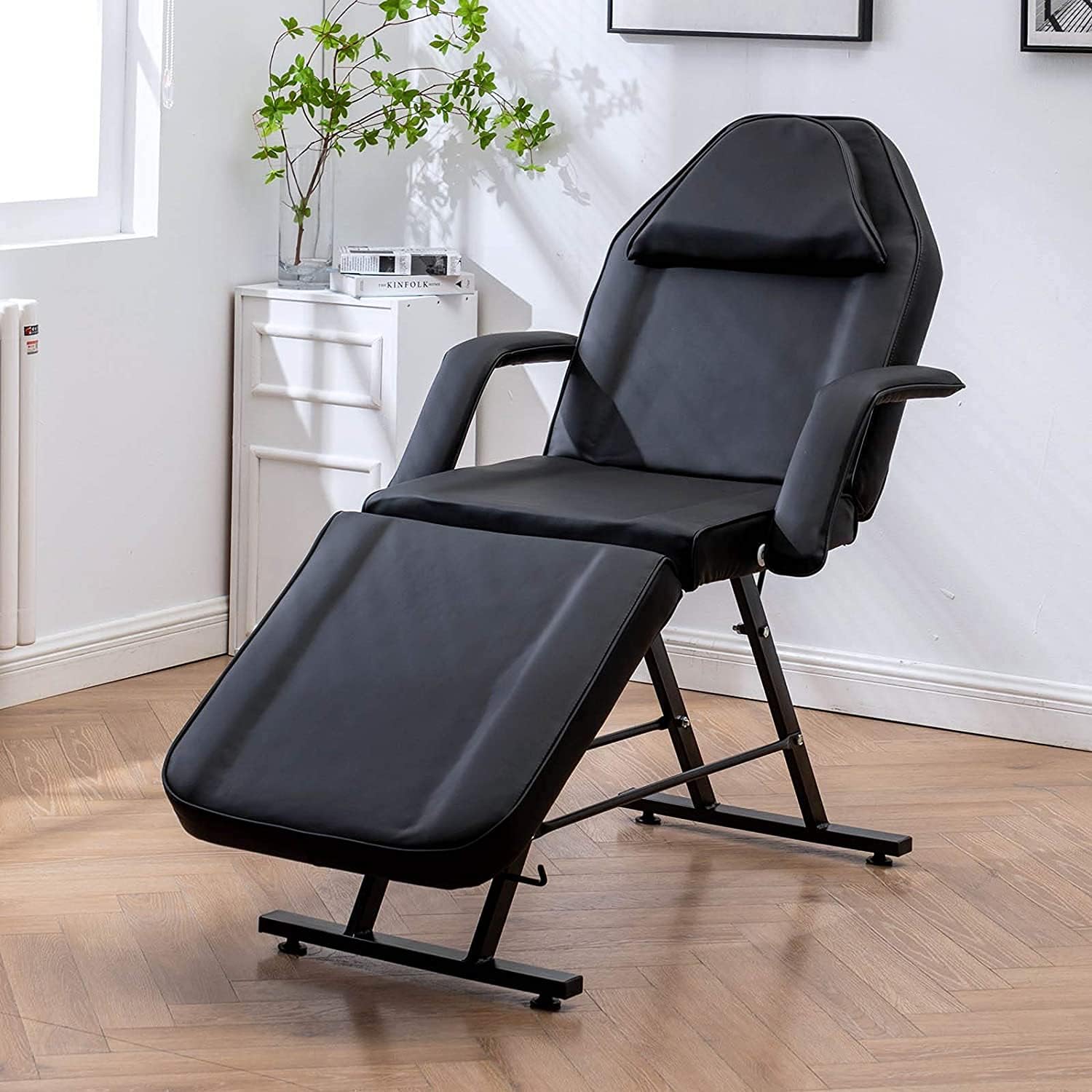 CAMORSA Facial Table Massage Table Adjustable Massage Bed Spa Bed Salon Massage Equipment for Esthetician Tattoo Chair Barber Chair Salon Chair (Black) : Beauty & Personal Care