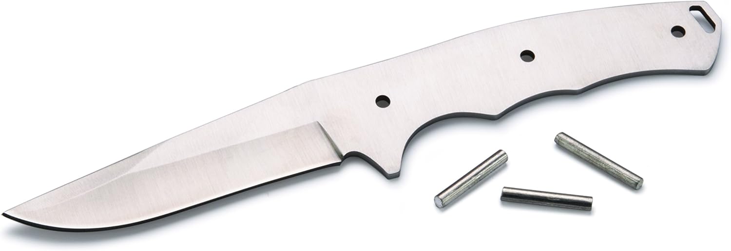 WOODRIVER Drop Point Skinner Knife Kit With Black Leather Sheath