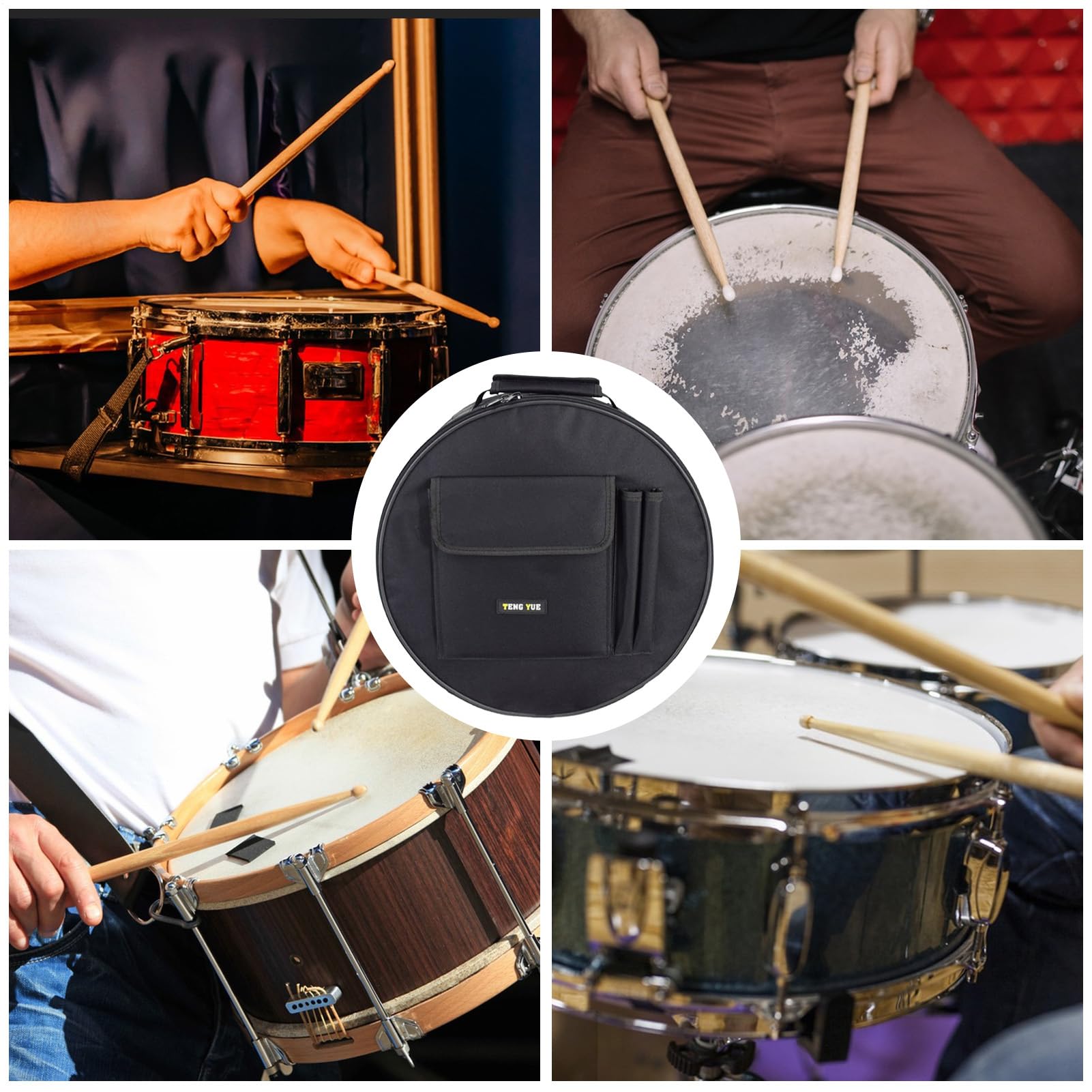 Snare Bag | Viaggio Portatile Impermeabile Tamburo, Strumento di | Protezione Tamburo Con Borsa, Organizzatore Strumenti Per Drums Snare da 13/14 pollici
