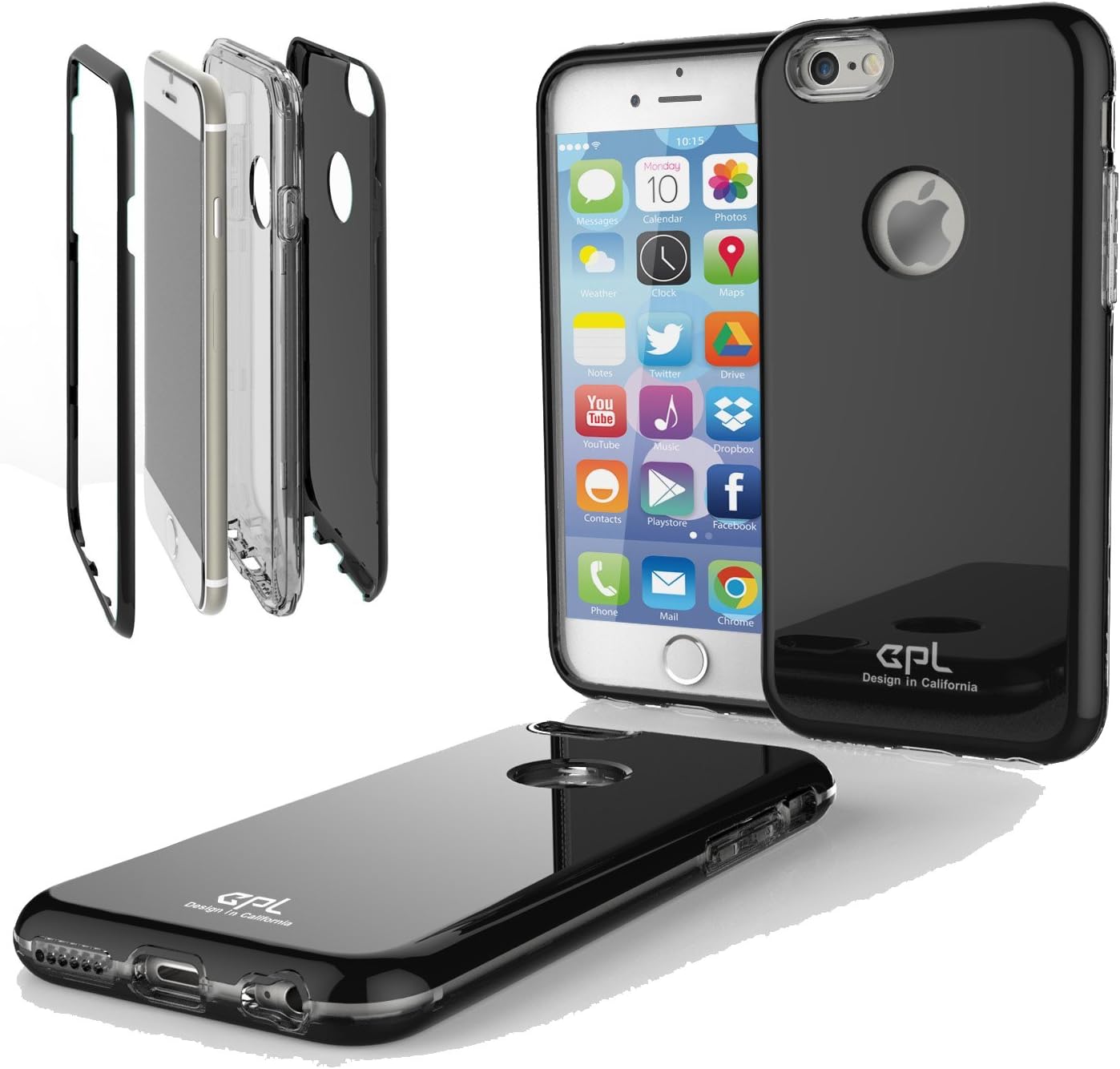 iPhone 6S Case, GPL [G-Shield] Triple Layer Protection Bumper Cover for Apple iPhone 6S (2015) / iPhone 6 (2014) - Black