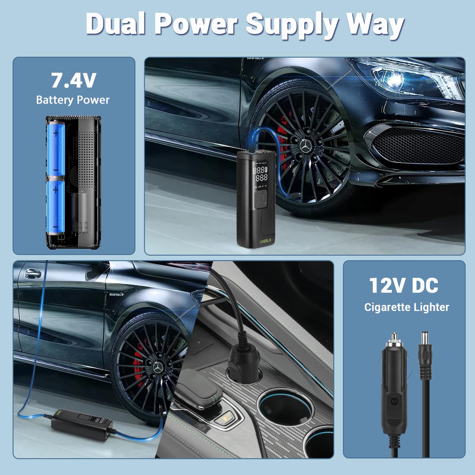Hiboy 2 In 1 Tire Inflator Portable Air With Cordless Vacuuming Function 2x Faster Inflation 150psi Cordless Air Pump 10kpa Powerful Vacuuming Function 5000m - View #6