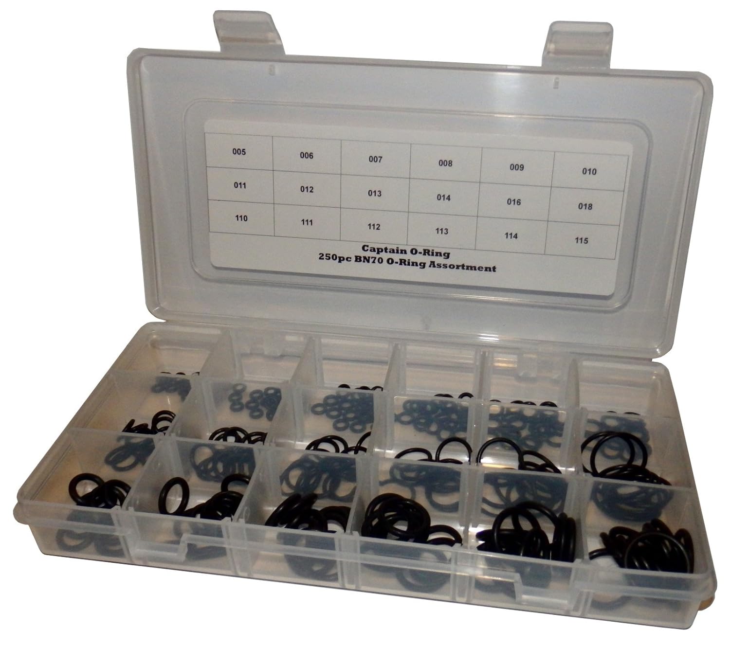 250pc Universal SAE O-Ring Assortment Kit