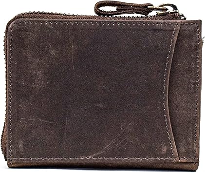 Amazon Hallelujah 二つ折り財布 メンズ 本革 小銭入れあり 大容量 レディース 人気 ランキング カード ファスナー付き 財布 30代40代 50代使いやすい おしゃれ ブラウン 名入れ付 Brown Hallelujah シューズ バッグ