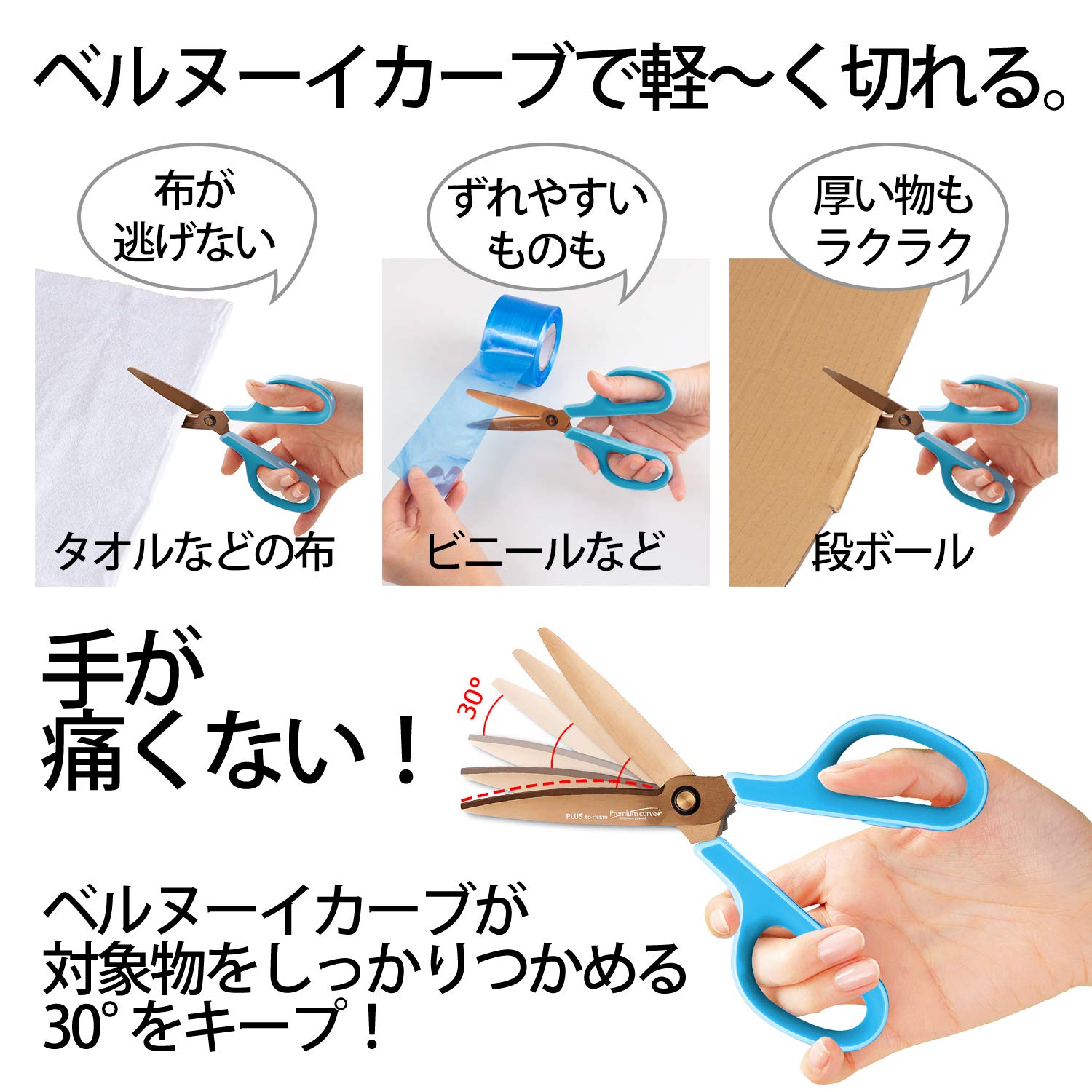 Plus Scissors Fit Cut curve Premium Titanium Premium azzurro 34 – 550