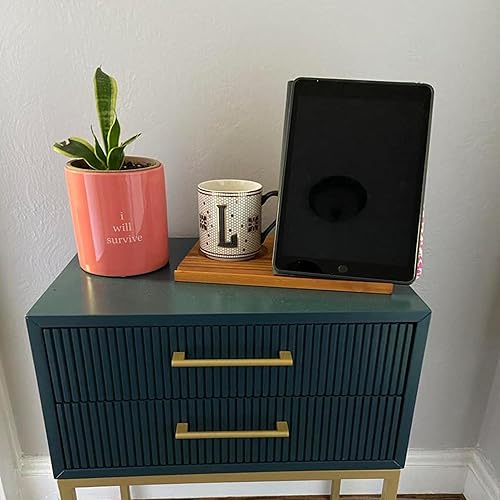 Miniatura 8 de Marcapáginas triangular de madera, estantería pequeña con soporte para bebidas, soporte de lectura de libros de madera con ranurado, soporte