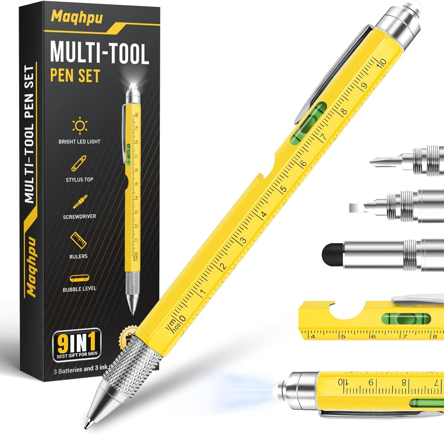 Penna Regalo Multifunzione 9 in 1, Idee Regalo Uomo, Festa del Papà