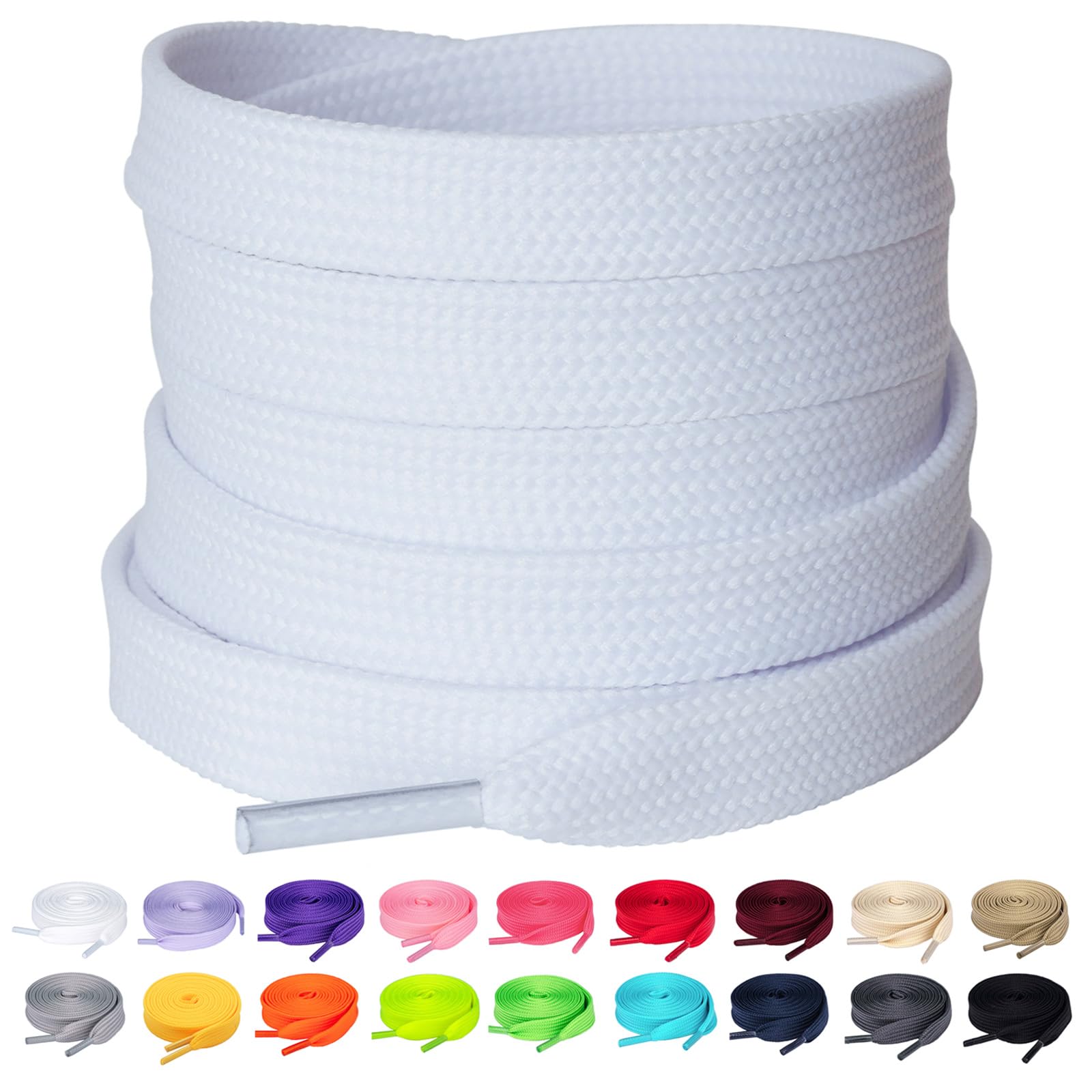 Olukssck - 2 Pares de Cordones Planos, Cordones duraderos de Repuesto de 10 mm de Calidad para Zapatos de Deporte, Zapatos de Ciudad — view 23