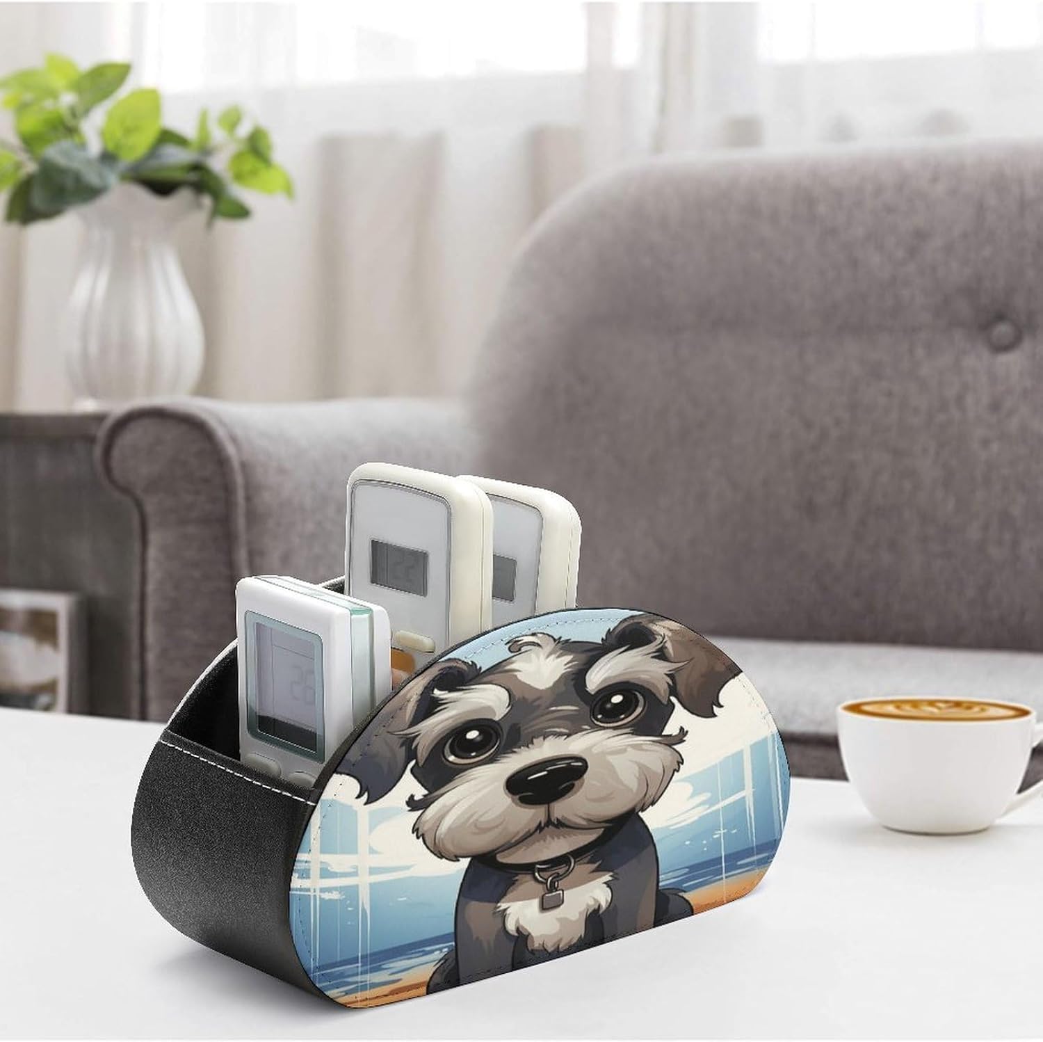 Schnauzer Dog Remote Control Holder with 5 Compartments image 4