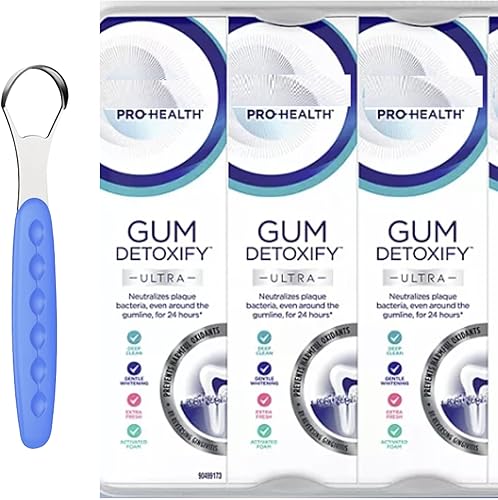 Pro-Health Gum Detoxify Ultra Pasta de dientes con blanqueamiento suave, 4.7 onzas (paquete de 3) paquete de protección de encías y esmalte con