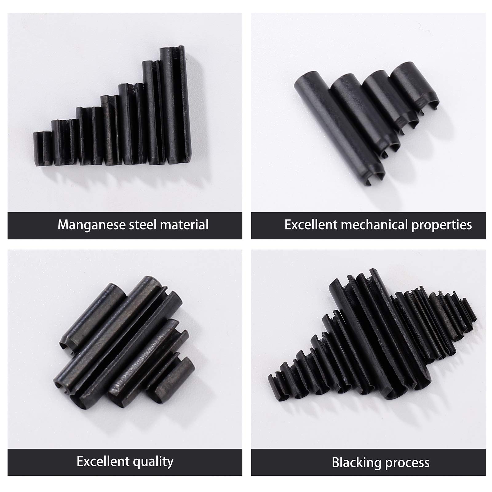 Perno di Tensione a Molla Spine Elastiche Acciaio al Manganese M1.5-M6 Assortment Kit 390 Pezzi