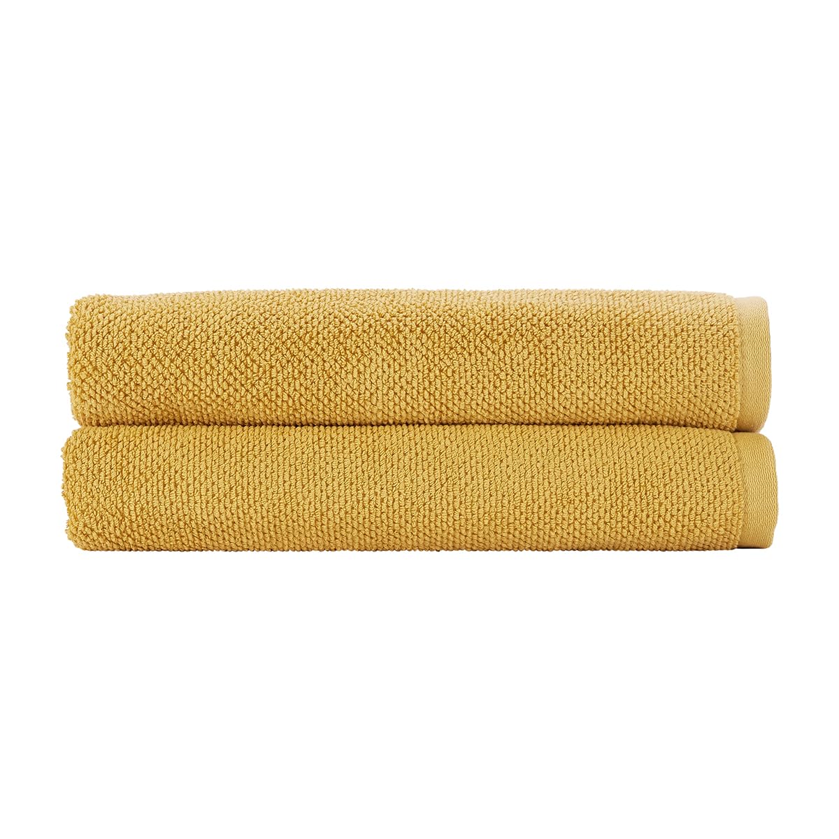Christy Brixton Bath Sheet Set | Pack of 2 | Invigorating Textured Finish | Super Absorbent | Luxury Bathroom Towels | Saffron Yellow