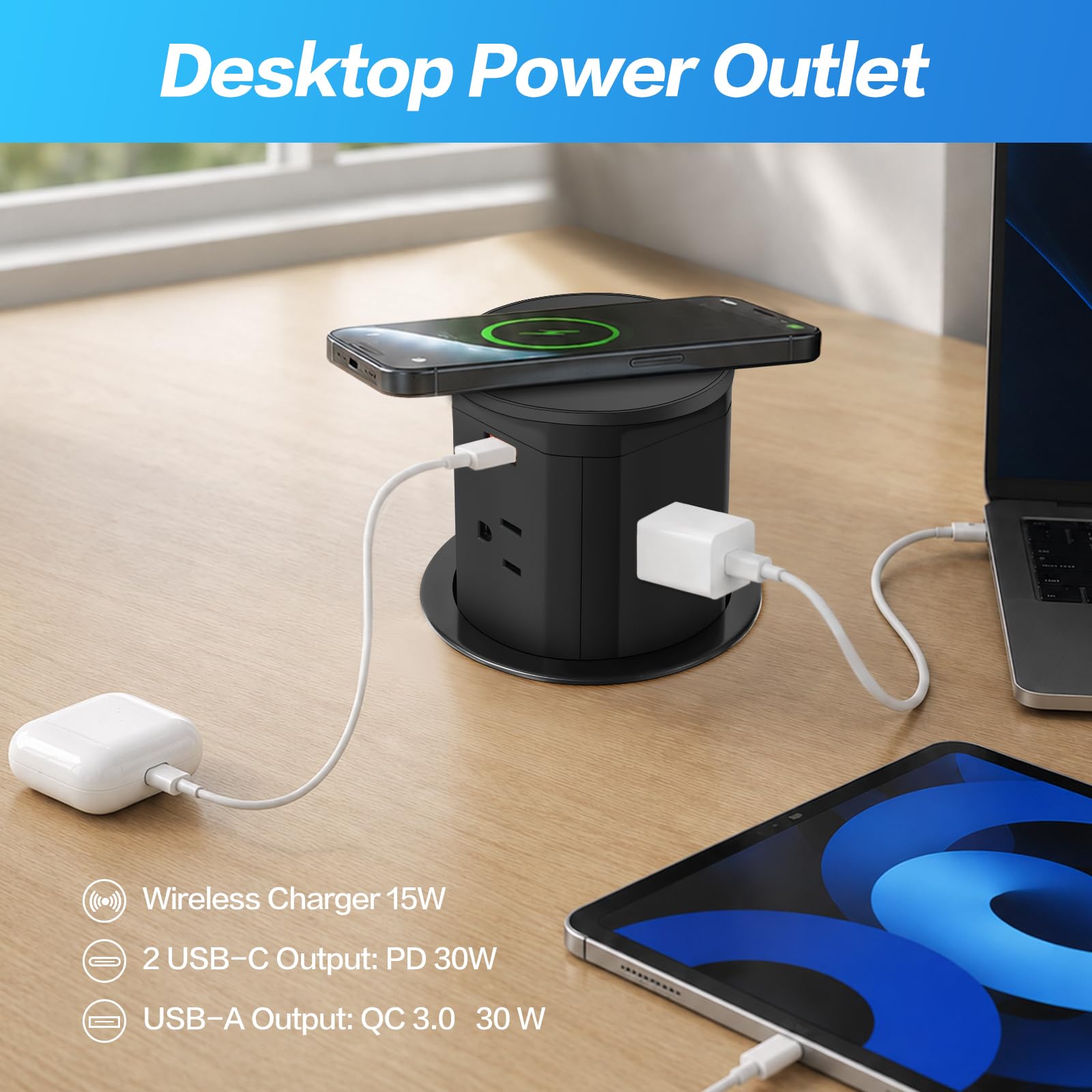 Presa Scomparsa Automatica Multipresa Da Incasso Desktop Plug