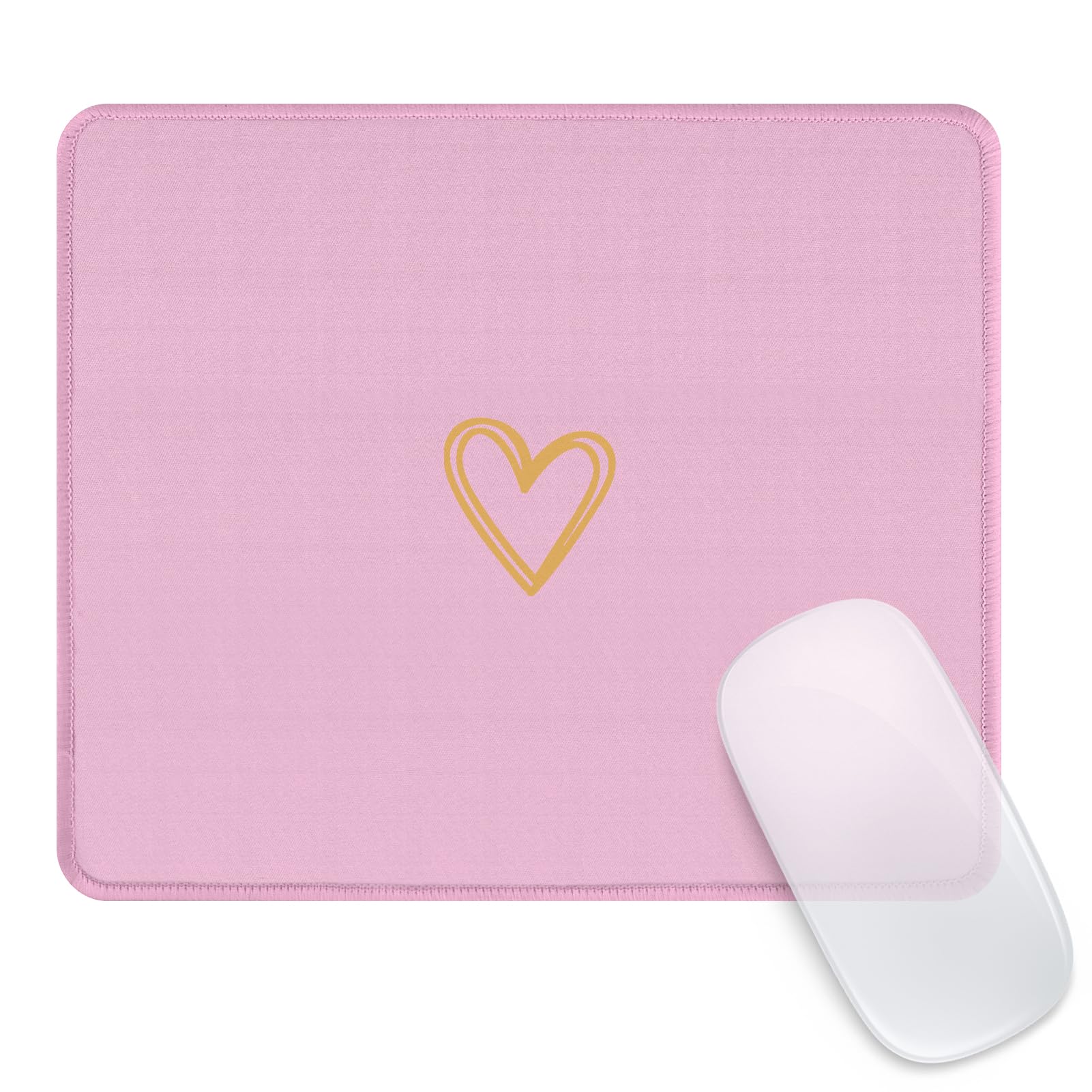 Seorsok Square Aesthetic Cute Heart Mouse Pad,Office Home Personalized Mouse Mat Design,Waterproof Funny Mousepad,Non-Slip Rubber Base Computer Mouse