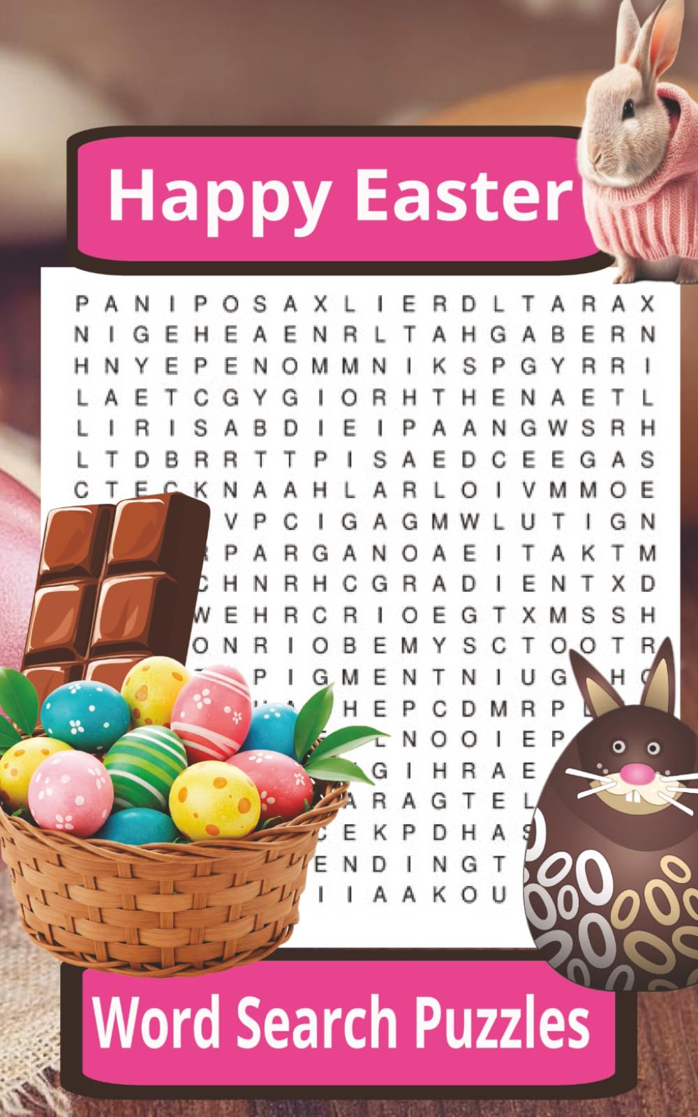 Easter Word Search: Fun Easter theme Word Search for Easter baskets and activities, colorful, 5x8, with 80 decorated pages
