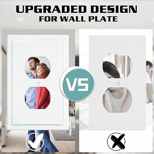 Miniatura 2 de Placa de pared decorativa de borde moderno de 1 banda, placa frontal eléctrica dúplex individual para interruptores de luz, interruptor inteligente,