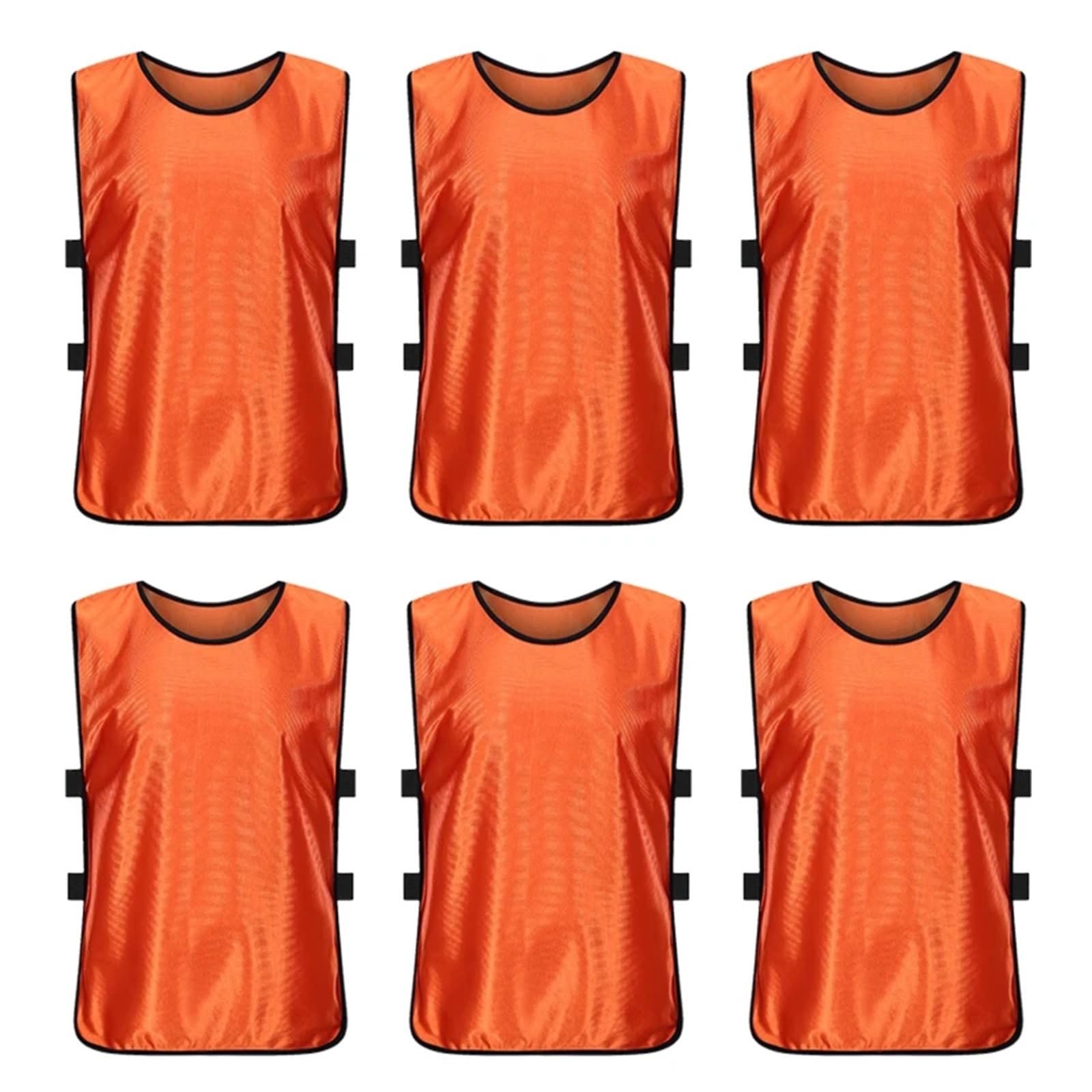 Sports Petos de Entrenamiento 6 camisetas de fútbol for entrenamiento deportivo, de malla, sueltas, for baloncesto, críquet, fútbol, ​​voleibol, rugby, accesorios deportivos.(Orange,175cm above)