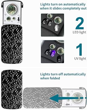 JARLINK 2 Pack 30X 60X 90X Illuminated Jewelers Loupe