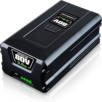 3.0Ah Replacement for Greenworks 80V Battery GBA80200 GBA80300 GBA80400, Compatible with Greenworks 80 Volt Power Tools