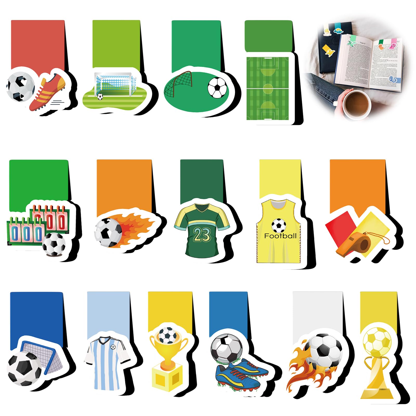 Zkaoai 30 marcapáginas magnéticos para niños, diseño de fútbol, regalo para niños, niños, niños, pequeños regalos para jóvenes, estudiantes, amigos, aficionados al fútbol