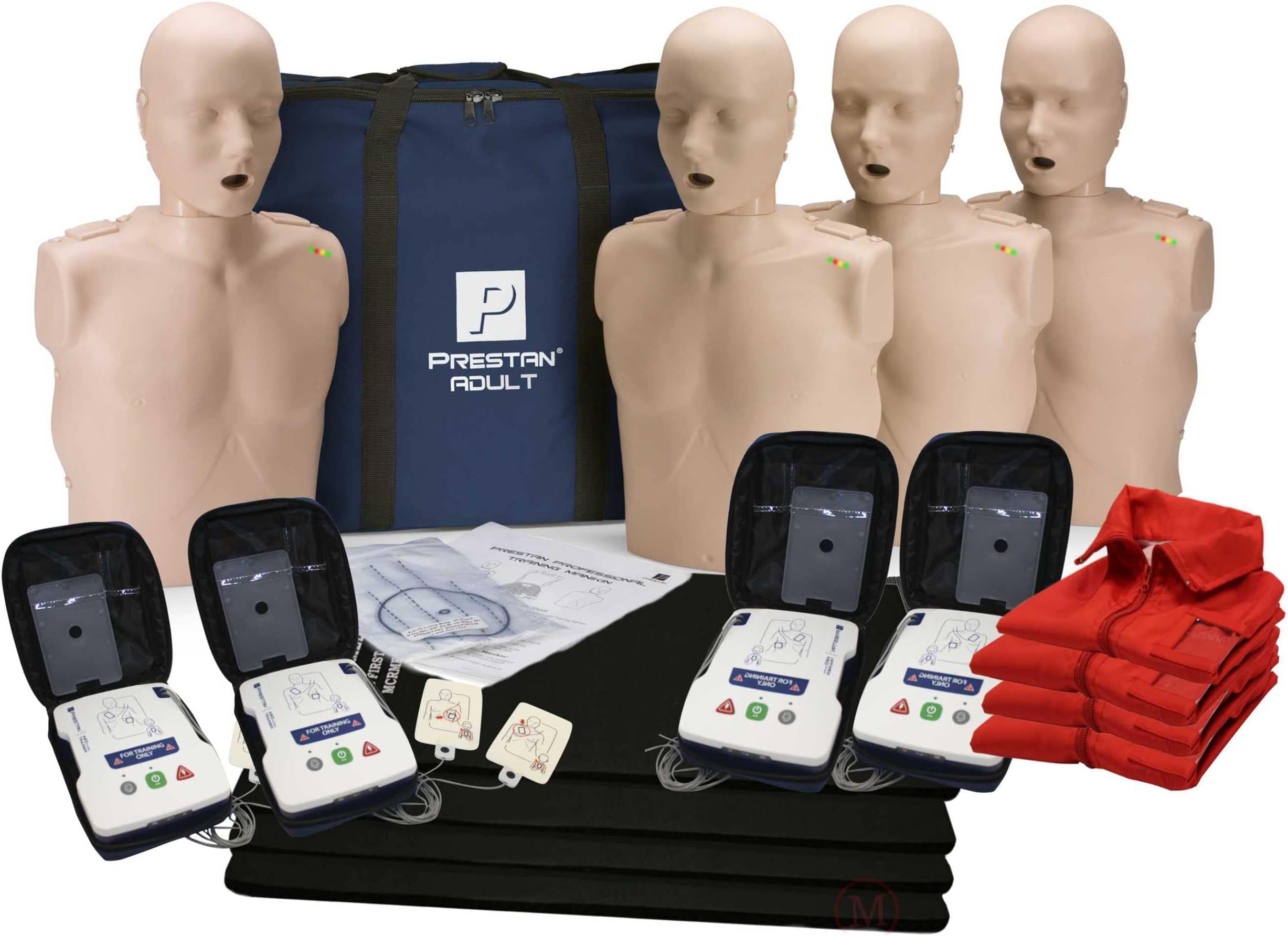 MCR Medical Prestan CPR Adult Manikin 4-Pack w. Feedback, UltraTrainers, and MCR Accessories
