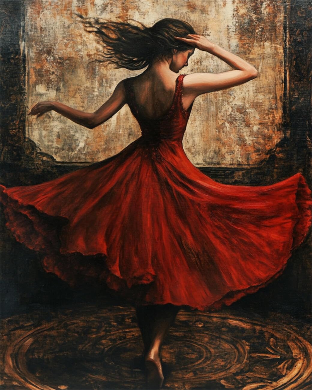 RKFLGEW 14CT Stamped Cross Stitch Kit Fantasy Dancer Cross Stitch Starter Set for Adults DIY Needlepoint Kits Embroidery Patterns Home Decoration 40x50cm