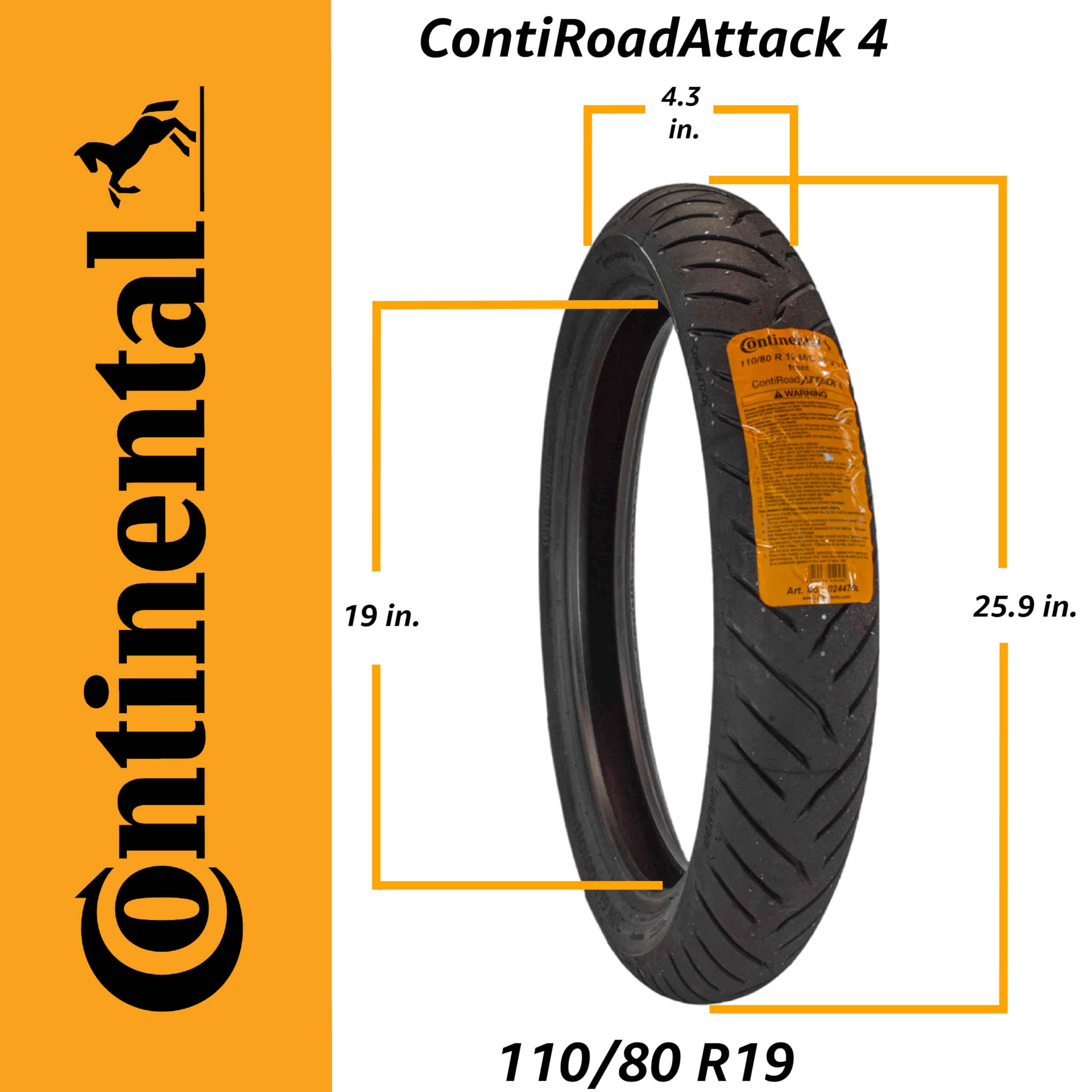 Amazon.com: Continental ContiRoadAttack 4 110/80ZR19 Front Sport