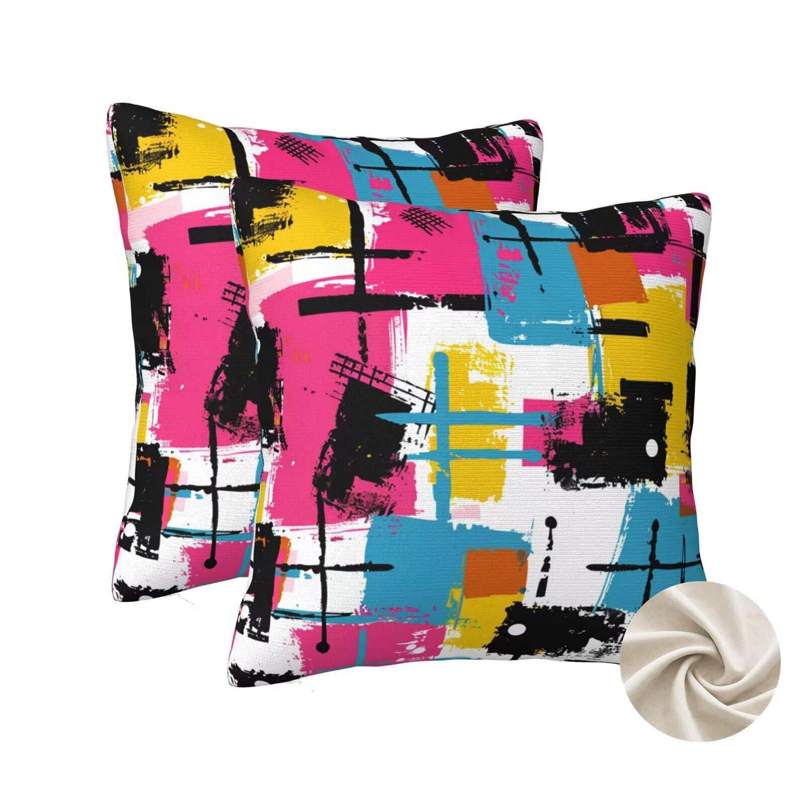 Housses de coussin 60x60 cm lot de 2 vintage couleur canapé lit zt435