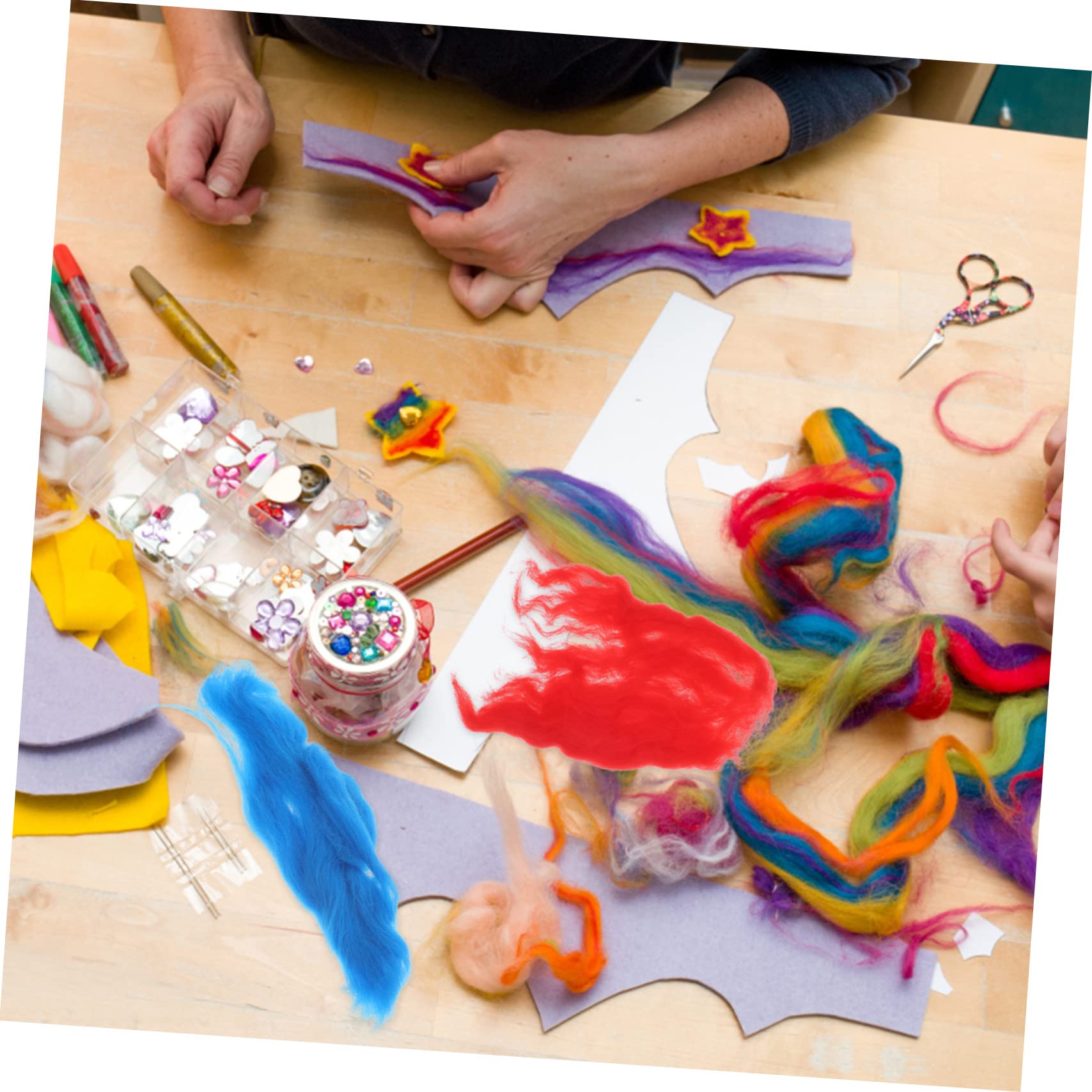 NUOBESTY 72stücke Filzwolle Für Nadelfilz Bunte Bastelmaterialien Hochwertige Schafwolle Für Kreative Projekte Geeignet Für Dekoration Spielzeug Und
