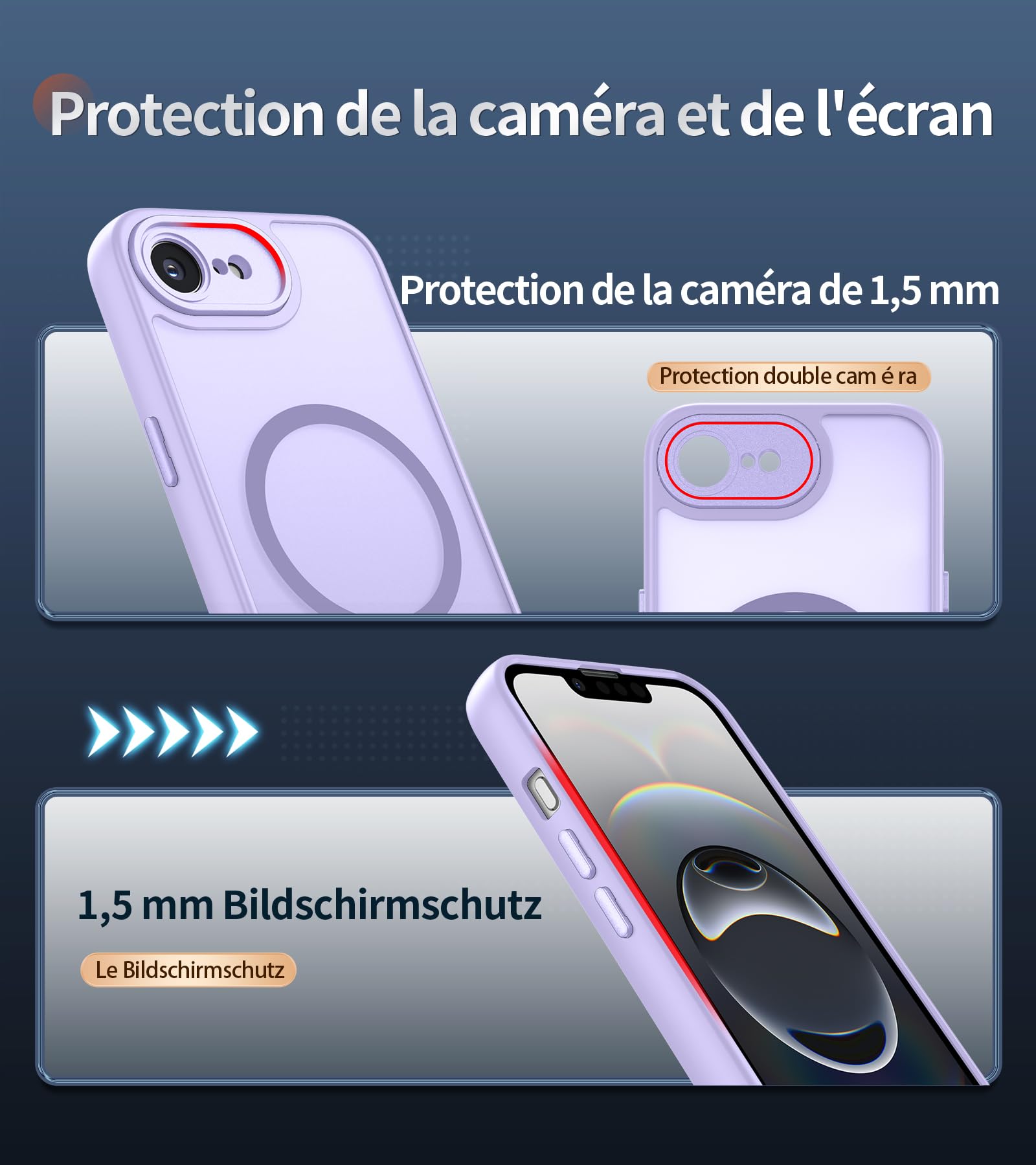 Kit 2 Protections Écran Verre Trempé + 1 Protection Caméra Pour IPhone 17 (6,3") - Dureté 9H, Anti-Rayures - 11