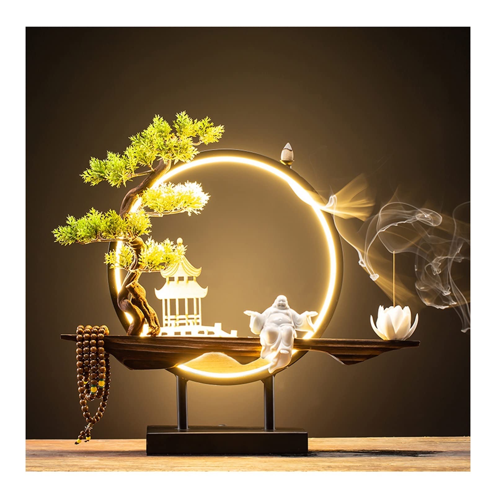 Basxdrfxz D Incense Holder Base Creative Chinese-Style Censer Ecorations Ceramic Reflux Holder Aromatherapy Furnace Beautiful Home Ecoration(D)