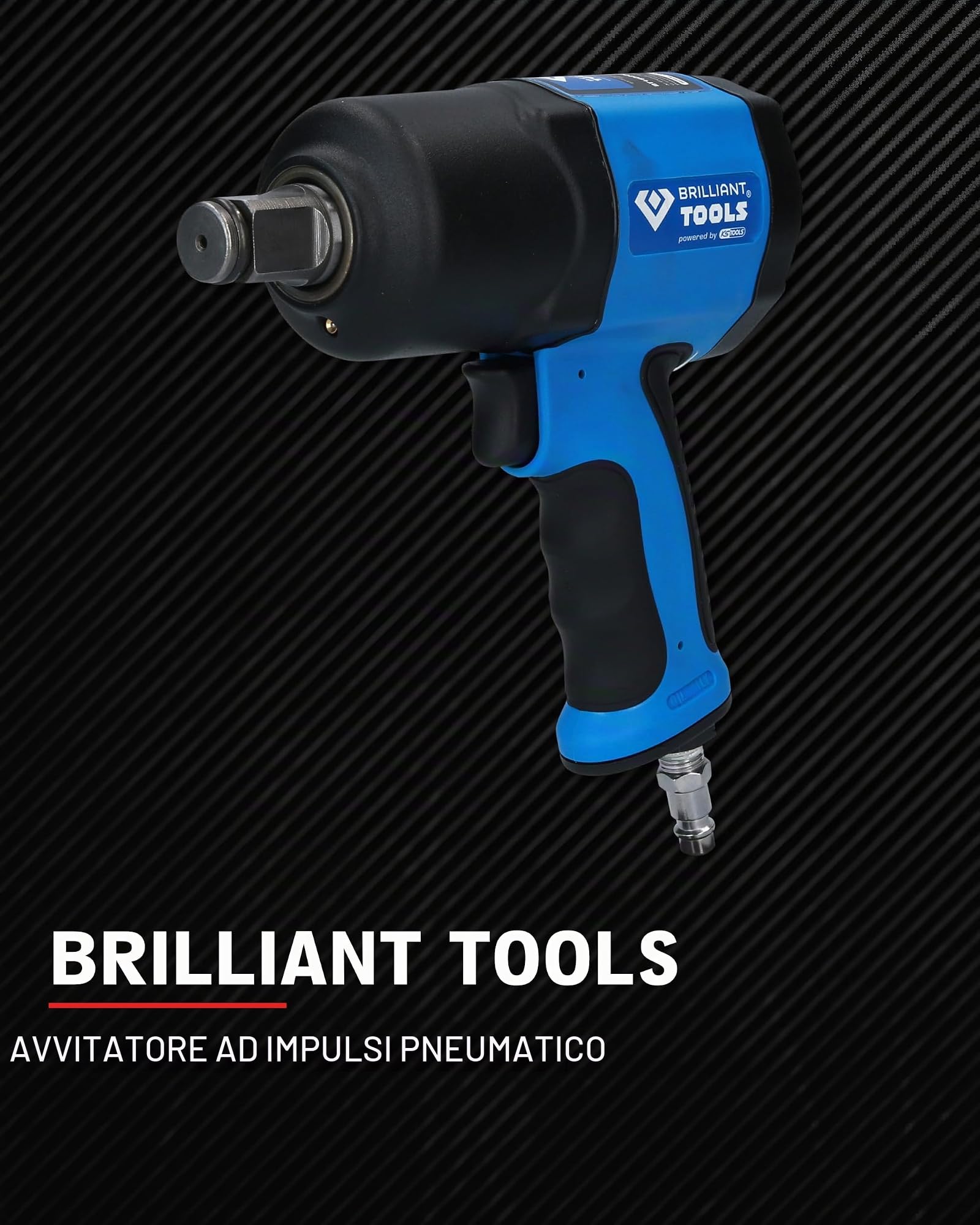 BRILLIANT TOOLS BT160200 3/4" Avvitatore ad impulsi ad aria compressa, 1.800 Nm [Powered by KS TOOLS]