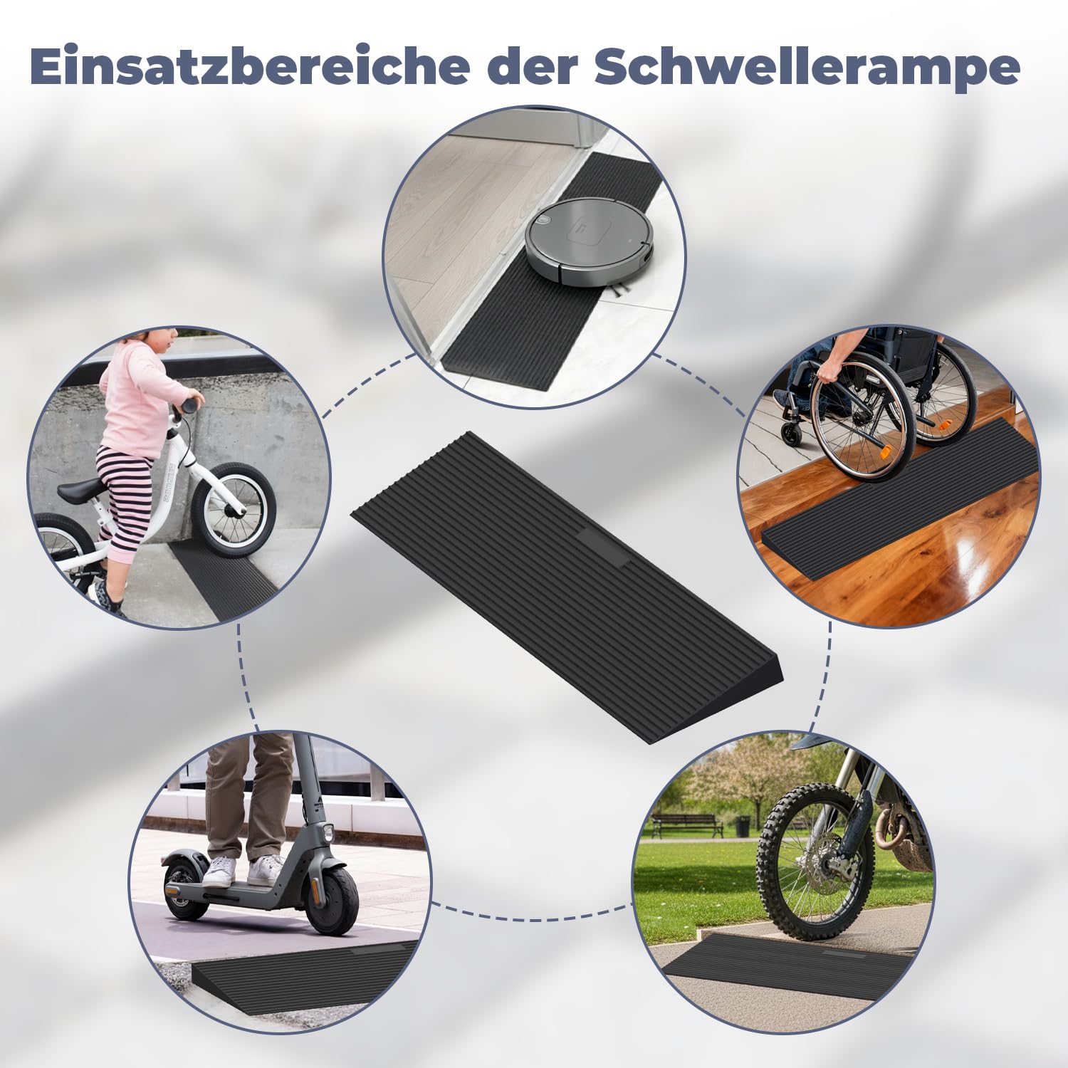 Rampa per soglia da porta, 90 x 20 x 3,5 cm, rampa per soglia in gomma, per sedia a rotelle, per sedia a rotelle, scooter