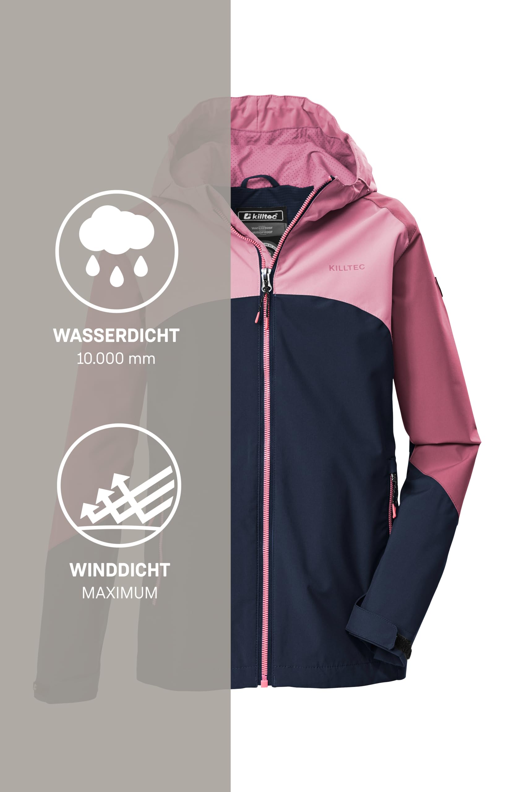 Killtec Funktionsjacke Mädchen wasserdicht mit Kapuze