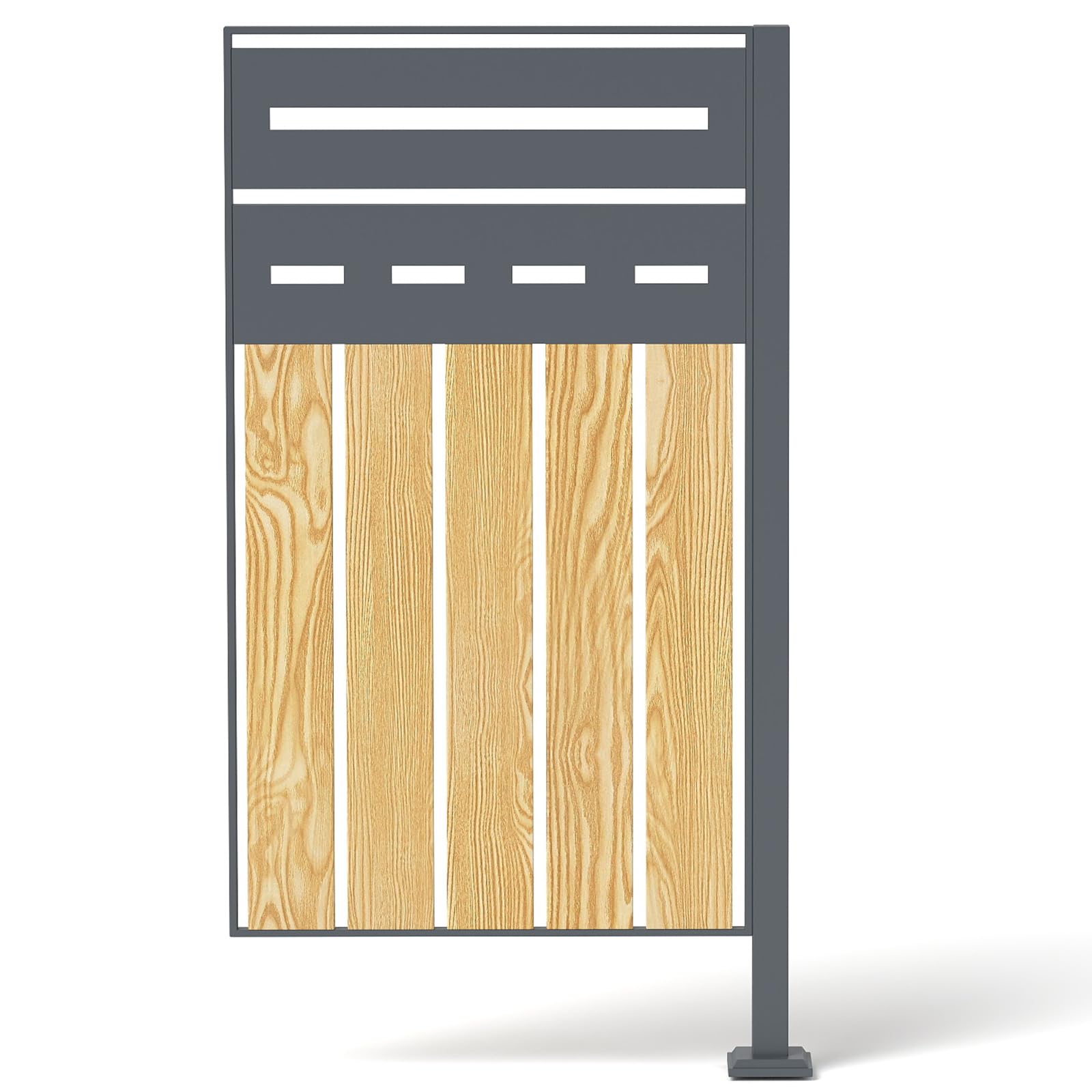 Mülltonnenzaun, Erweiterungsmodul Mülltonnenbox für 60-240L Mülltonnen, Mülltonnenverkleidung mit Sichtschutz, 80x150x5cm für 1 Mülltonne, Holzoptik