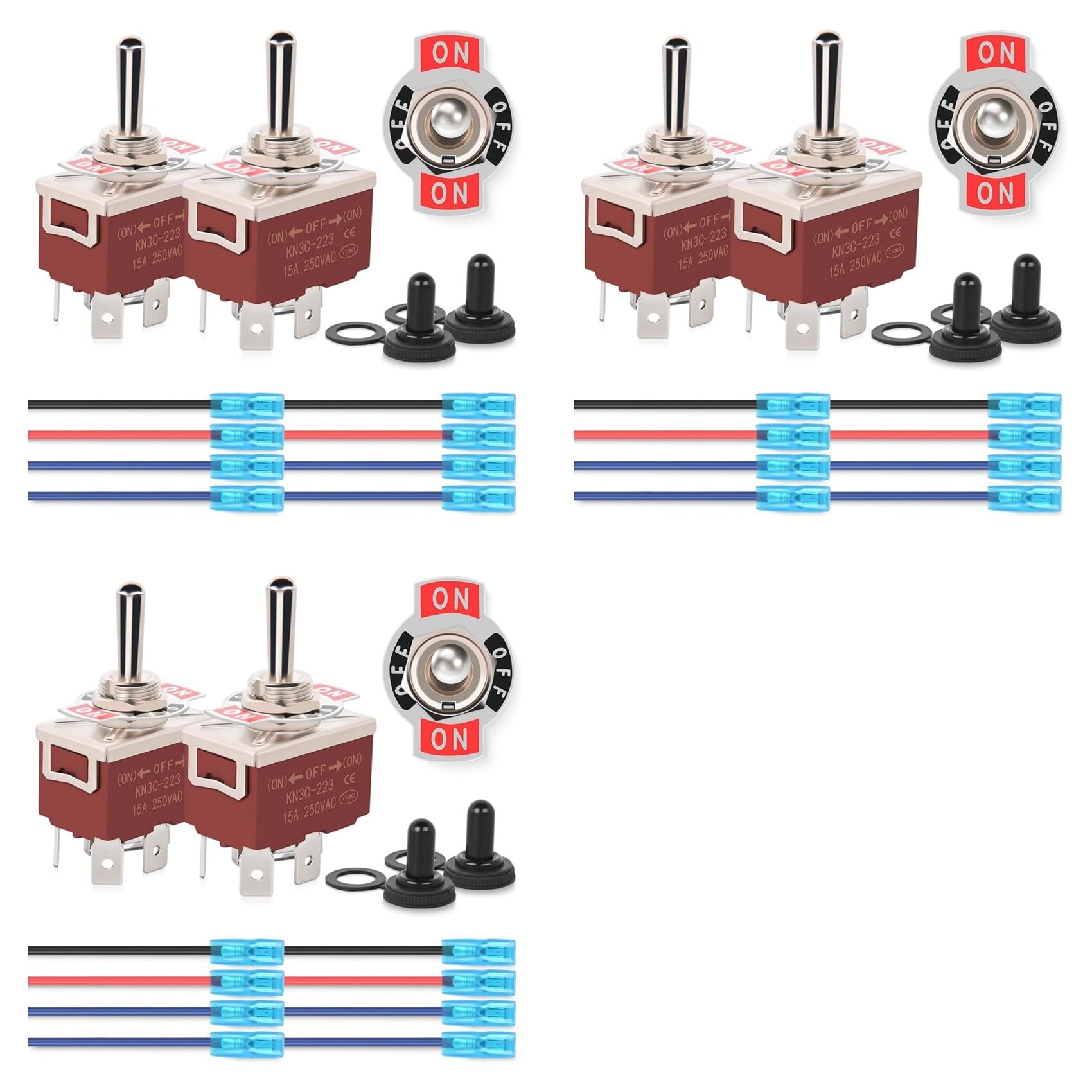 Interrupteur à bascule momentané pour treuil et vérin électrique 12V 30A