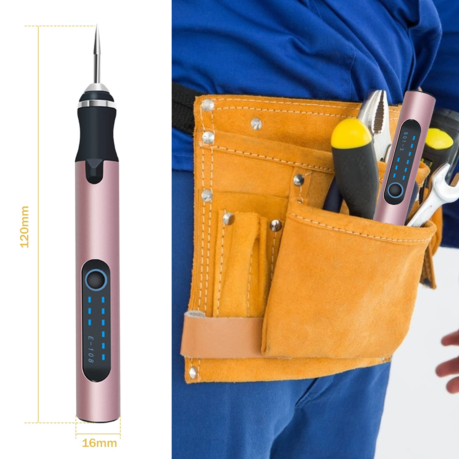 Yaasier Stylo Graveur Électrique, Outils de Gravure USB Rechargeable Multifonction Mini Stylo de Graver, Mini Outil Graver Bricolage Pour Bricolage Bijoux Métal Verre Pierre Plastique Bois