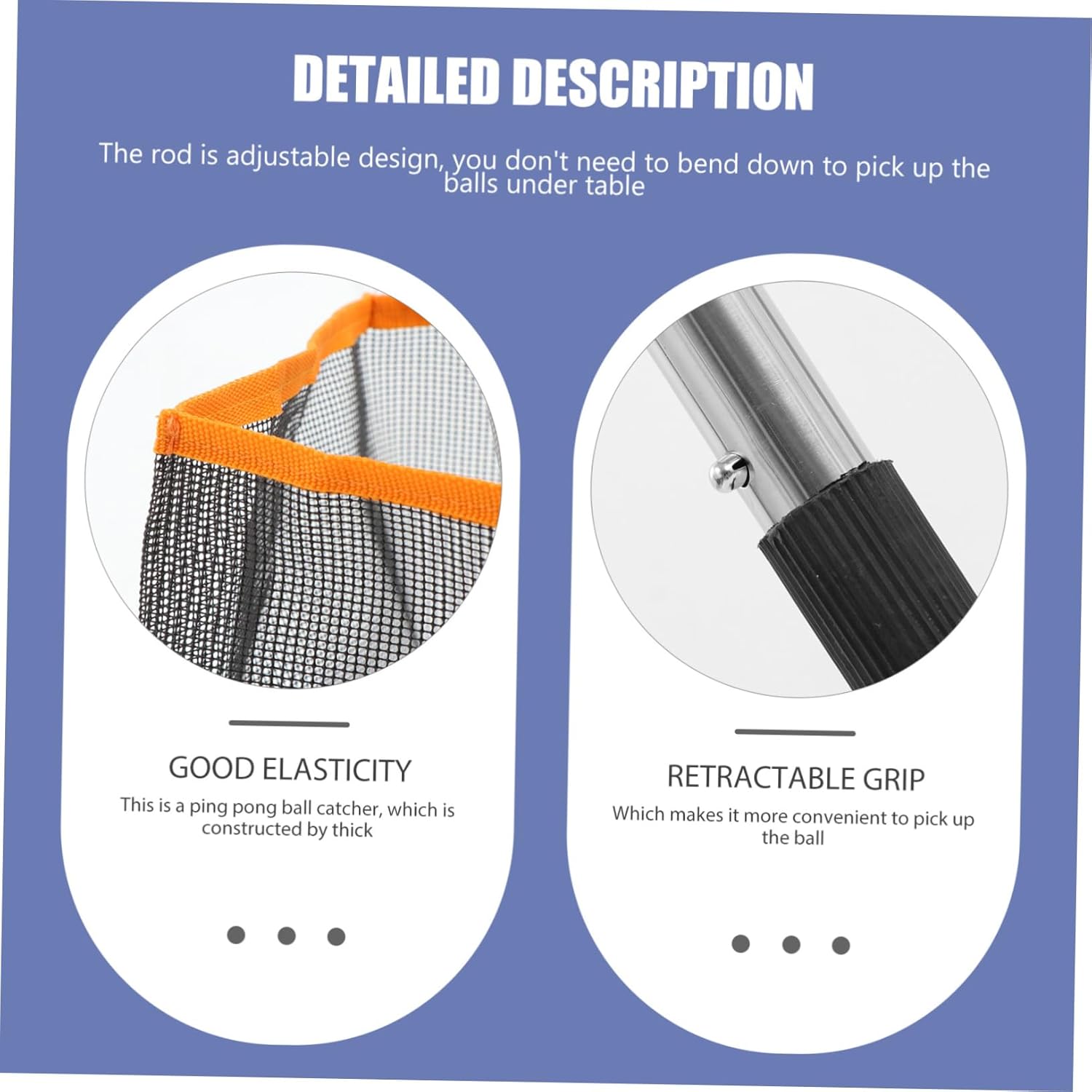 HANABASS Table Tennis Ball Picker Tennis Tool Tennis Picker Pingpong Ball Picker Telescopic Rod Ball