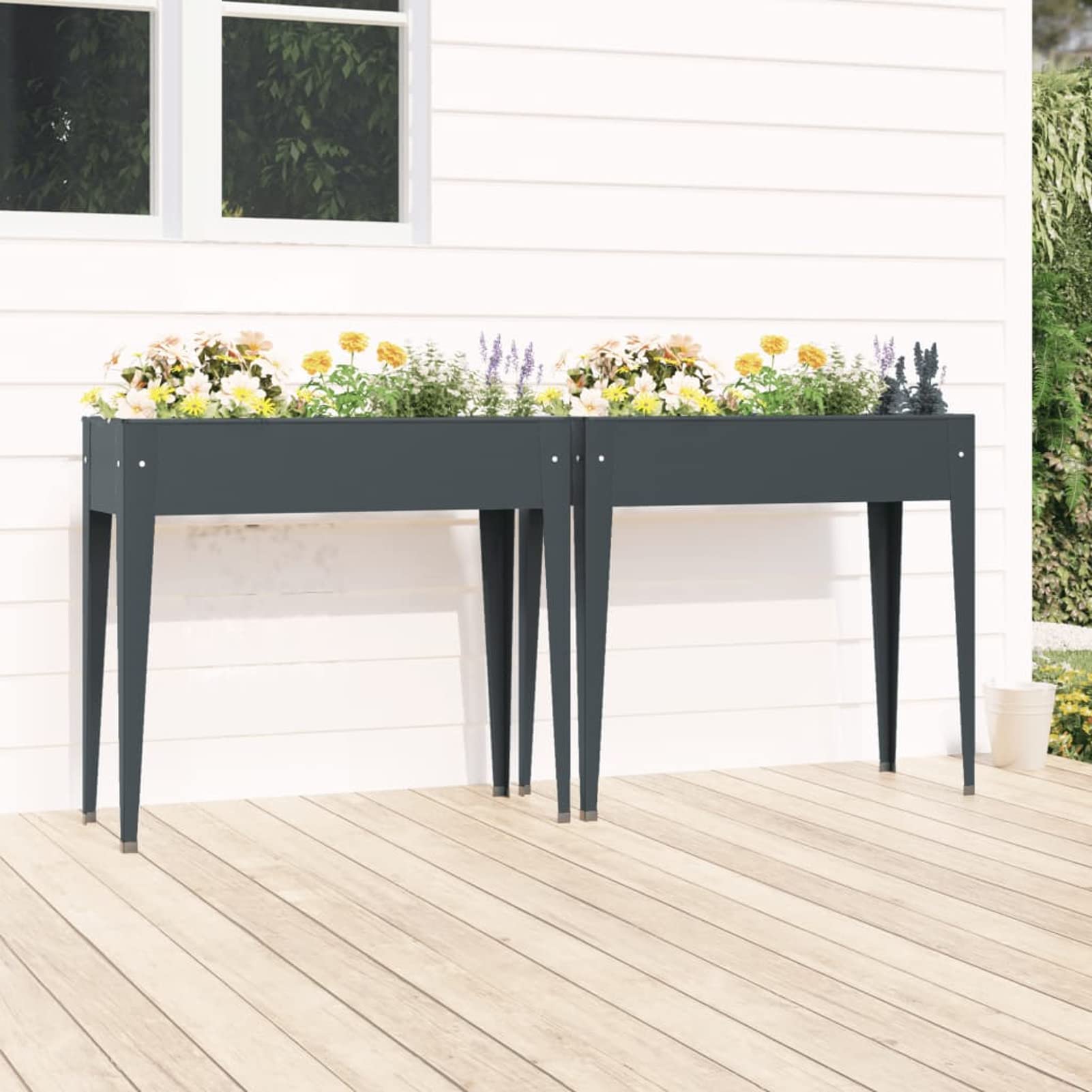 Homgoday Pflanzgefäß mit Gitter für den Garten, Pflanzgefäße für den Garten, Pflanzgefäß für den Garten, Pflanzgefäß für den Außenbereich, Blumenkasten für den Balkon, 2 Stück