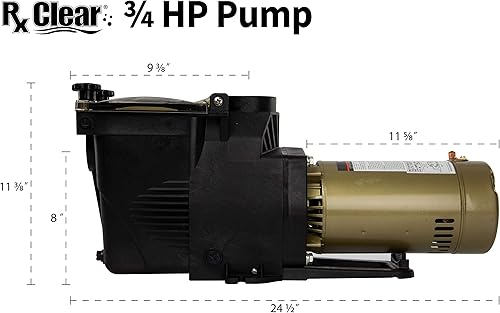 Miniatura 7 de Rx Clear Ultimate Niagara - Bomba de piscina de 34 HP para piscinas enterradas, marco 56, 115230 voltios, 8.54.3 amperios, a prueba de corrosión,