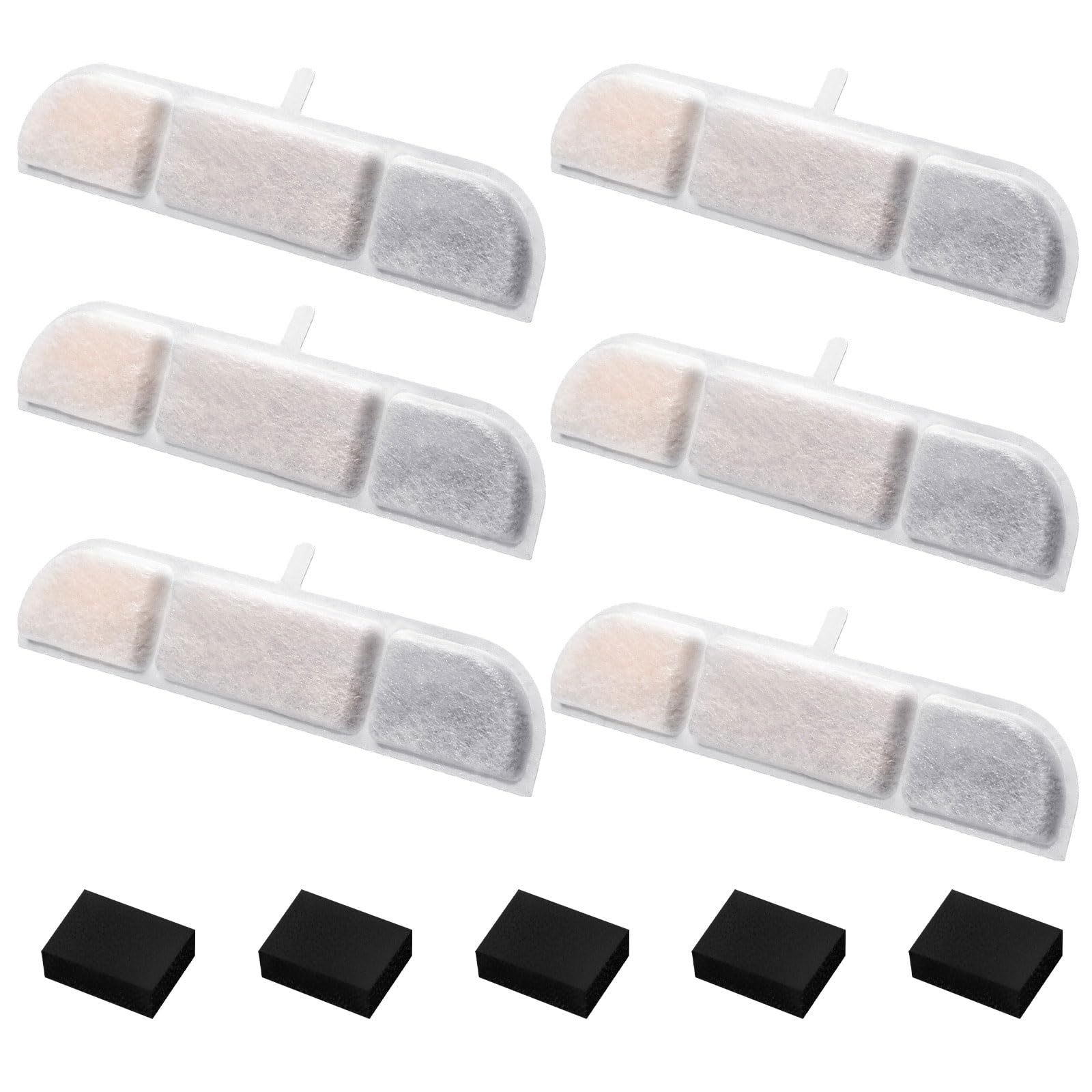 NEWFT Cat Fountain Set of 6 for Dog Water Dispenser Replacement Filter Foams Water Filter Sponges Foams Set