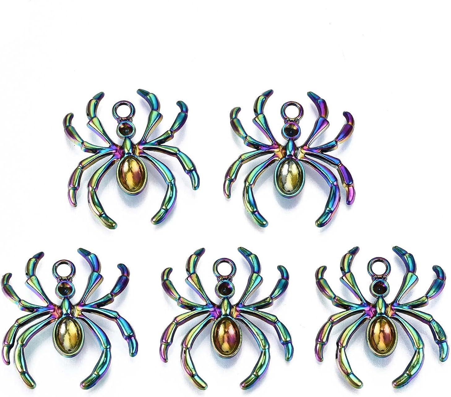 Ph pandahall rainbow alloy pendants, multi-color