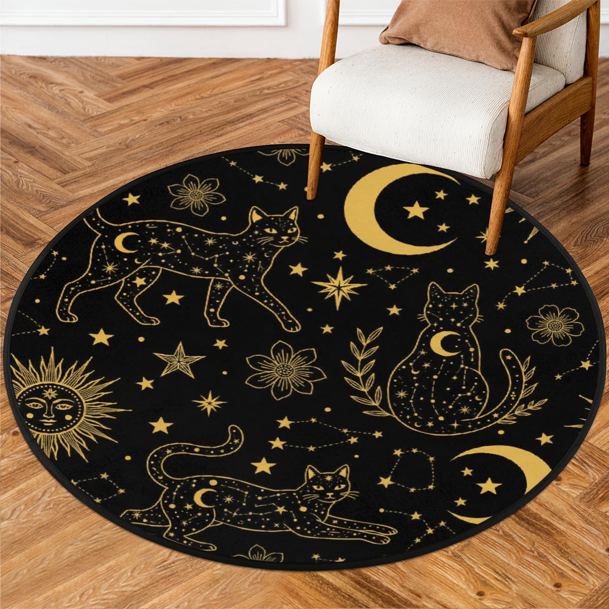 Tapis rond lavable pour chambre et salon : protégez votre sol sous la table à manger