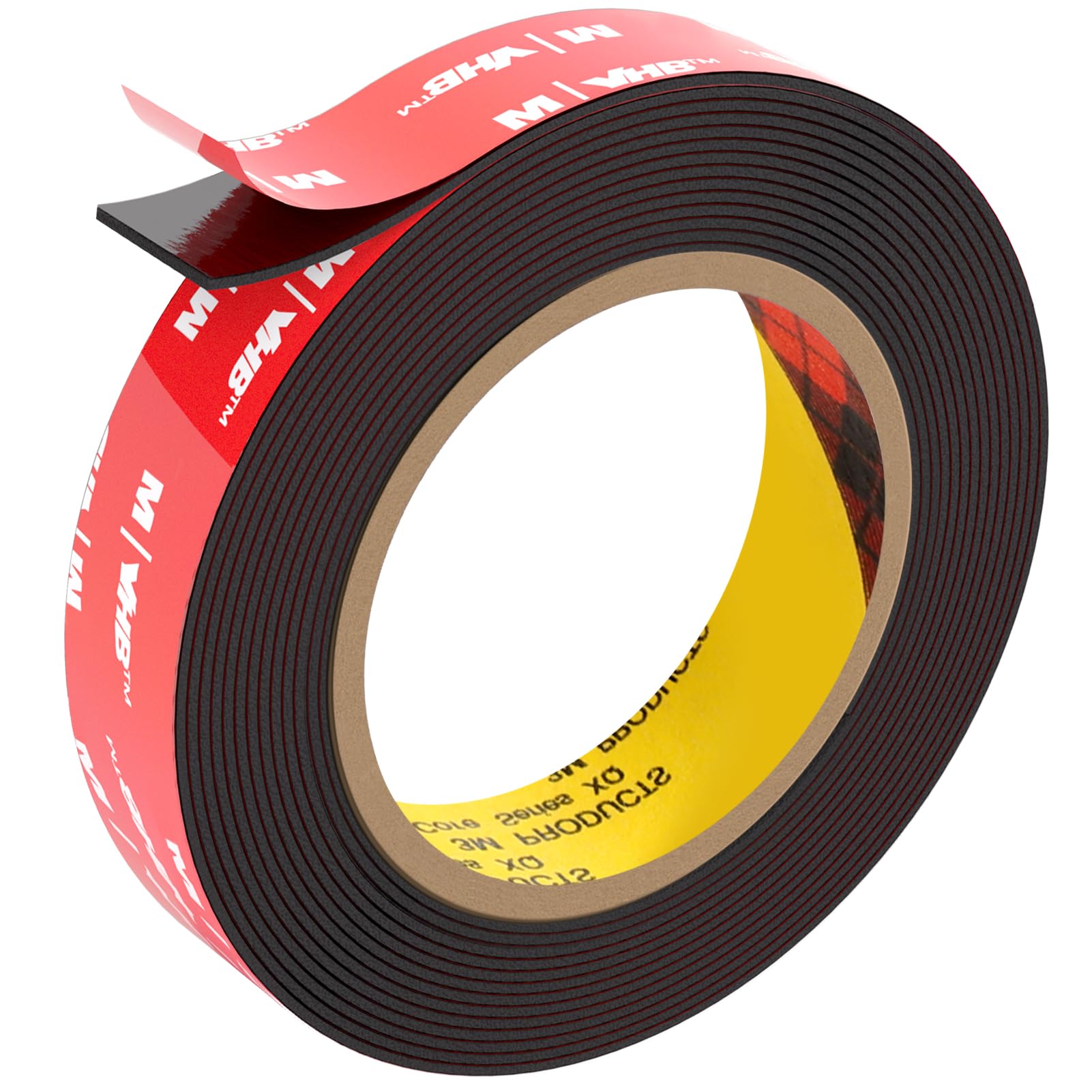 Doppelseitiges Klebeband Extra Stark, Schaumstoffband Klebeband, Montageklebeband Wasserfest und Hochtemperaturbeständig für Auto, LED-Lichtband, Heim - und Bürodekoration, Schwarz (15.4FT×0.78IN)