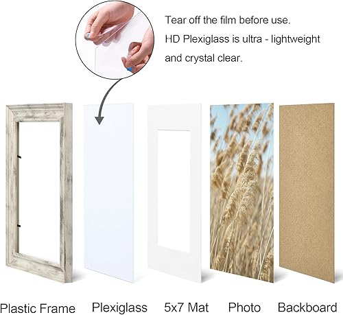 Miniatura 5 de Vittanly - Juego de 2 marcos de fotos de 8 x 10 pulgadas, marco de fotos vintage ornamentado para pared o mesa, muestra fotos de 5 x 7 pulgadas con
